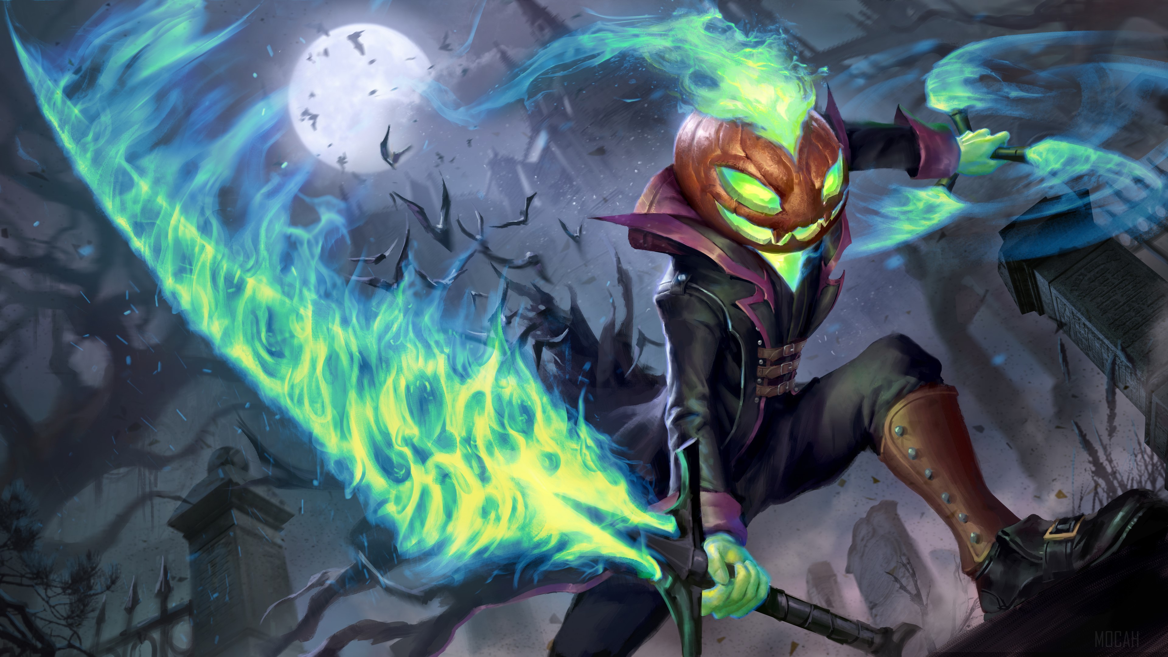 Headless Horseman from League of Legends Halloween 4K HD Wallpaper