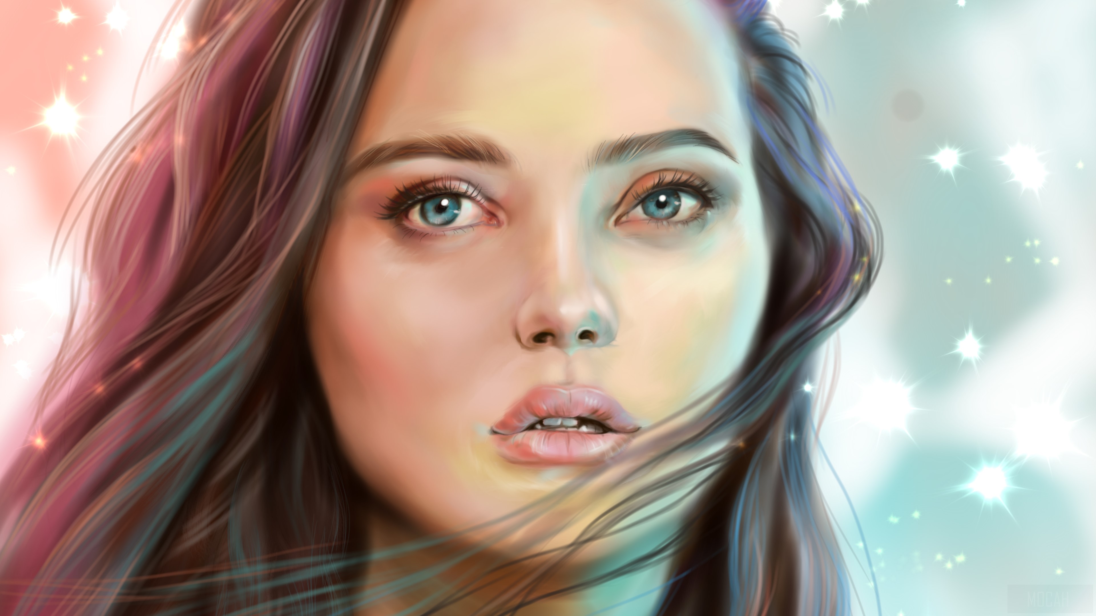 Katherine Langford Digital Portrait HD Wallpaper