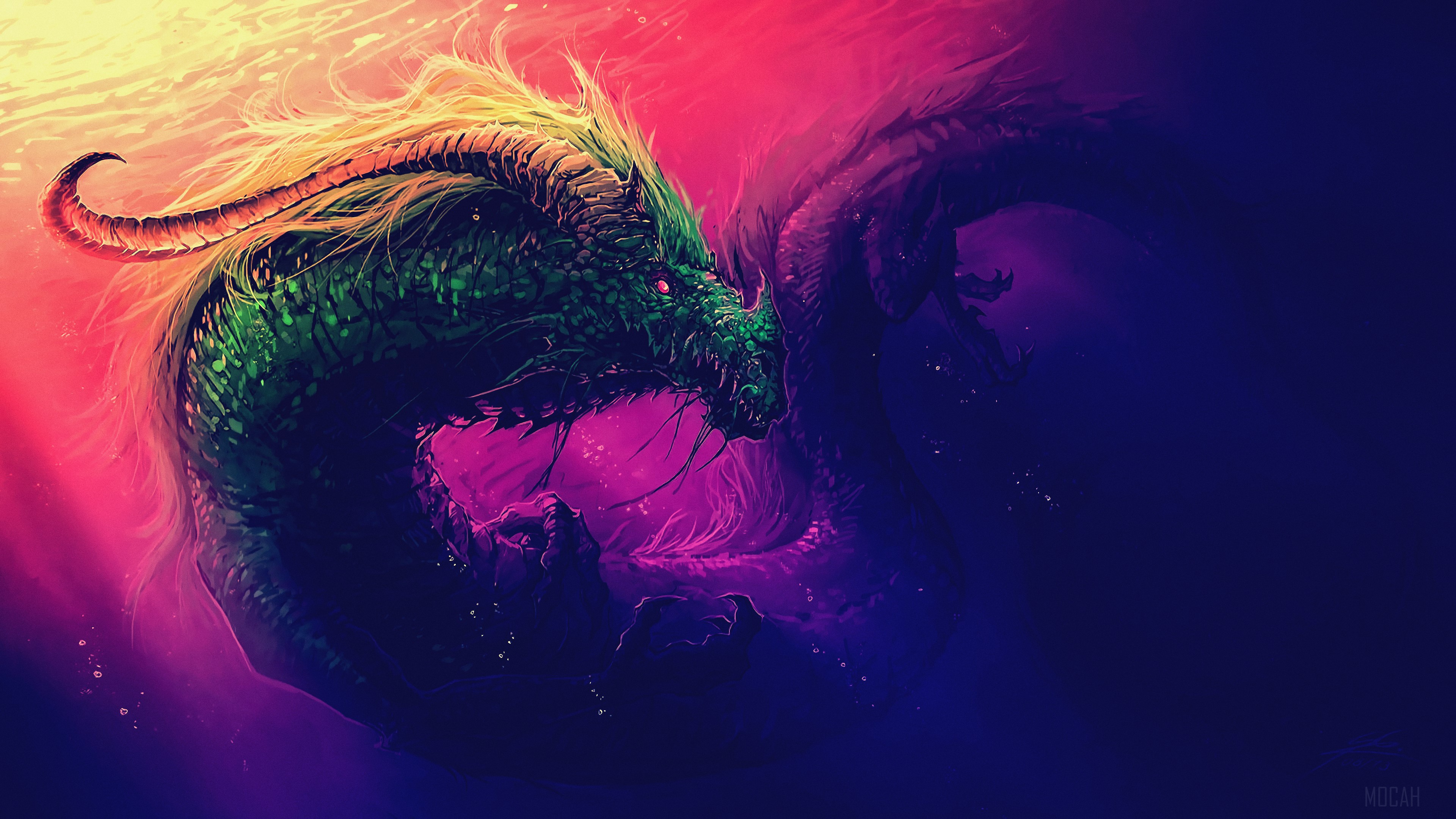 Sea Serpent Digital Art HD Wallpaper
