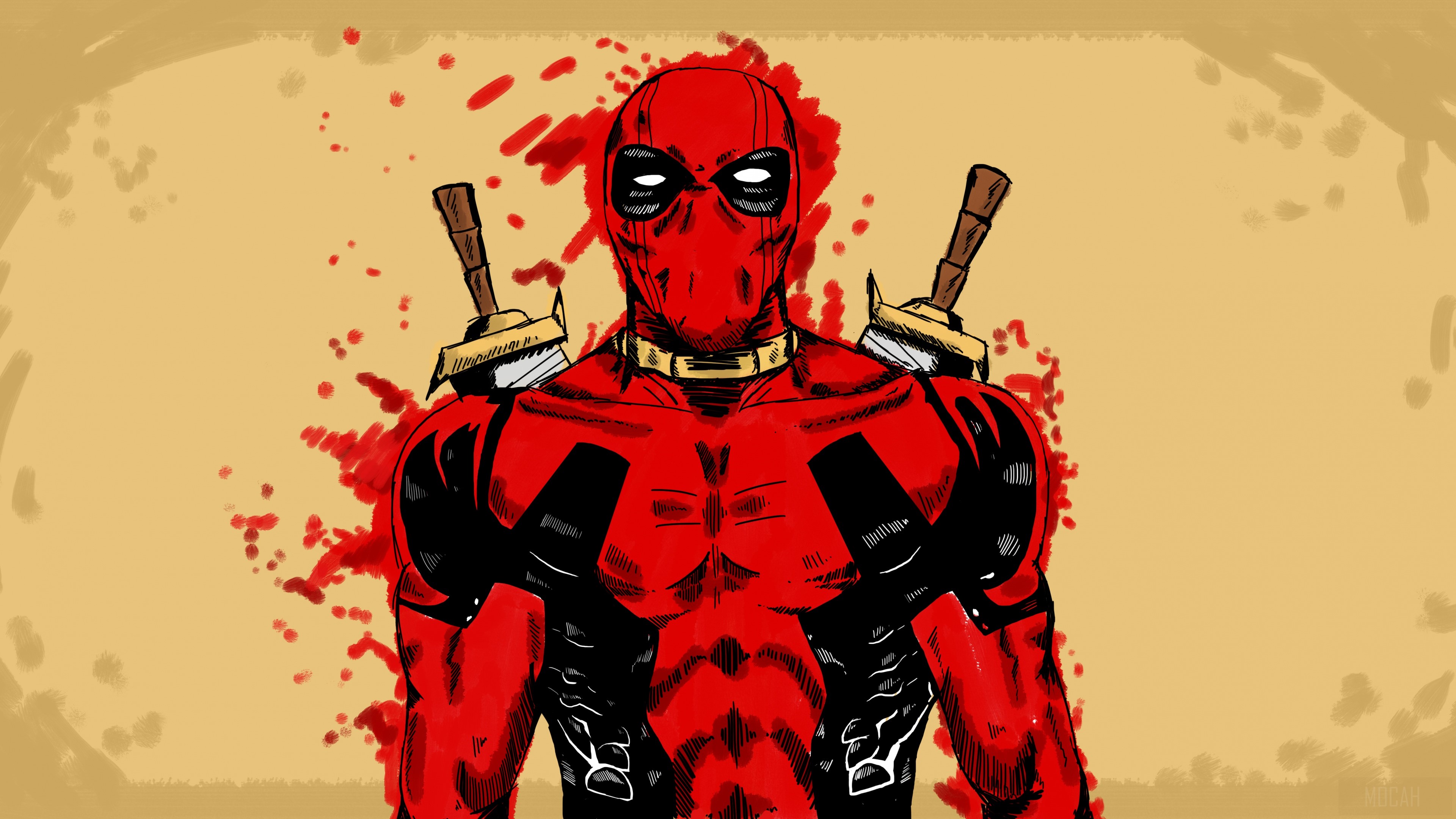 Deadpool Marvel Comic Art HD Wallpaper