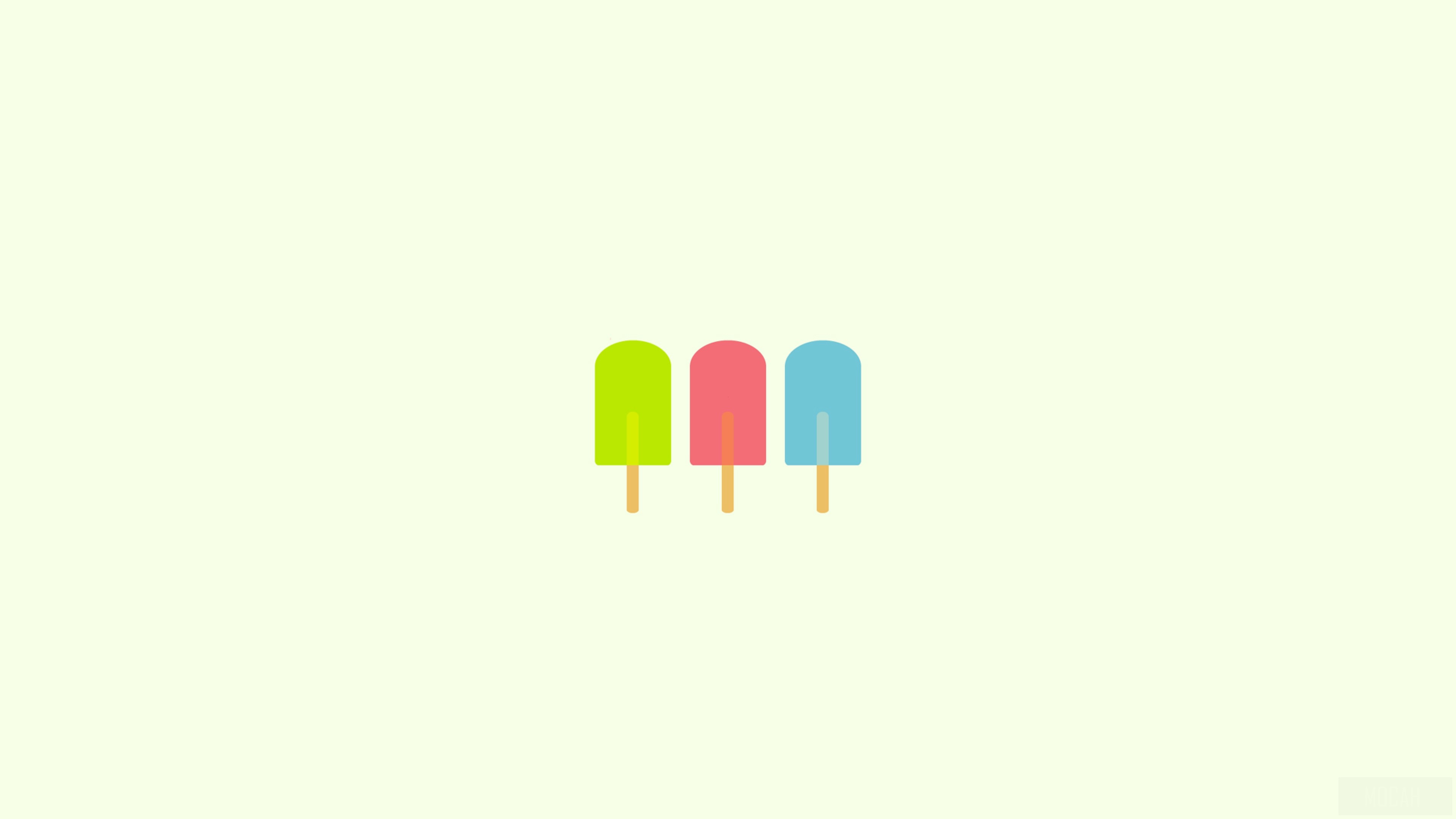 Three Popsicles Minimalist Art 4K HD Wallpaper