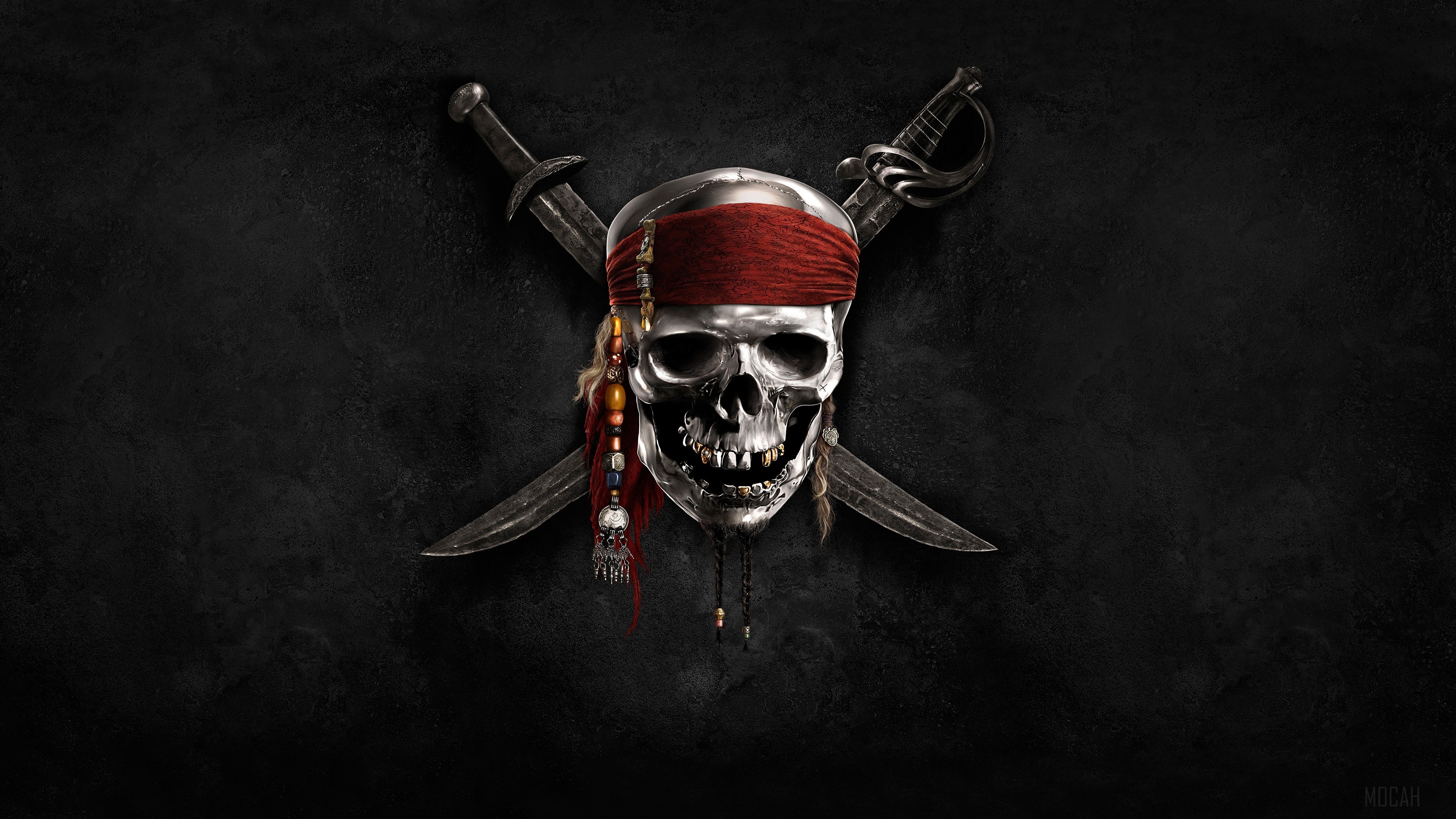 Pirate Skull with Crossed Swords 4K HD Wallpaper