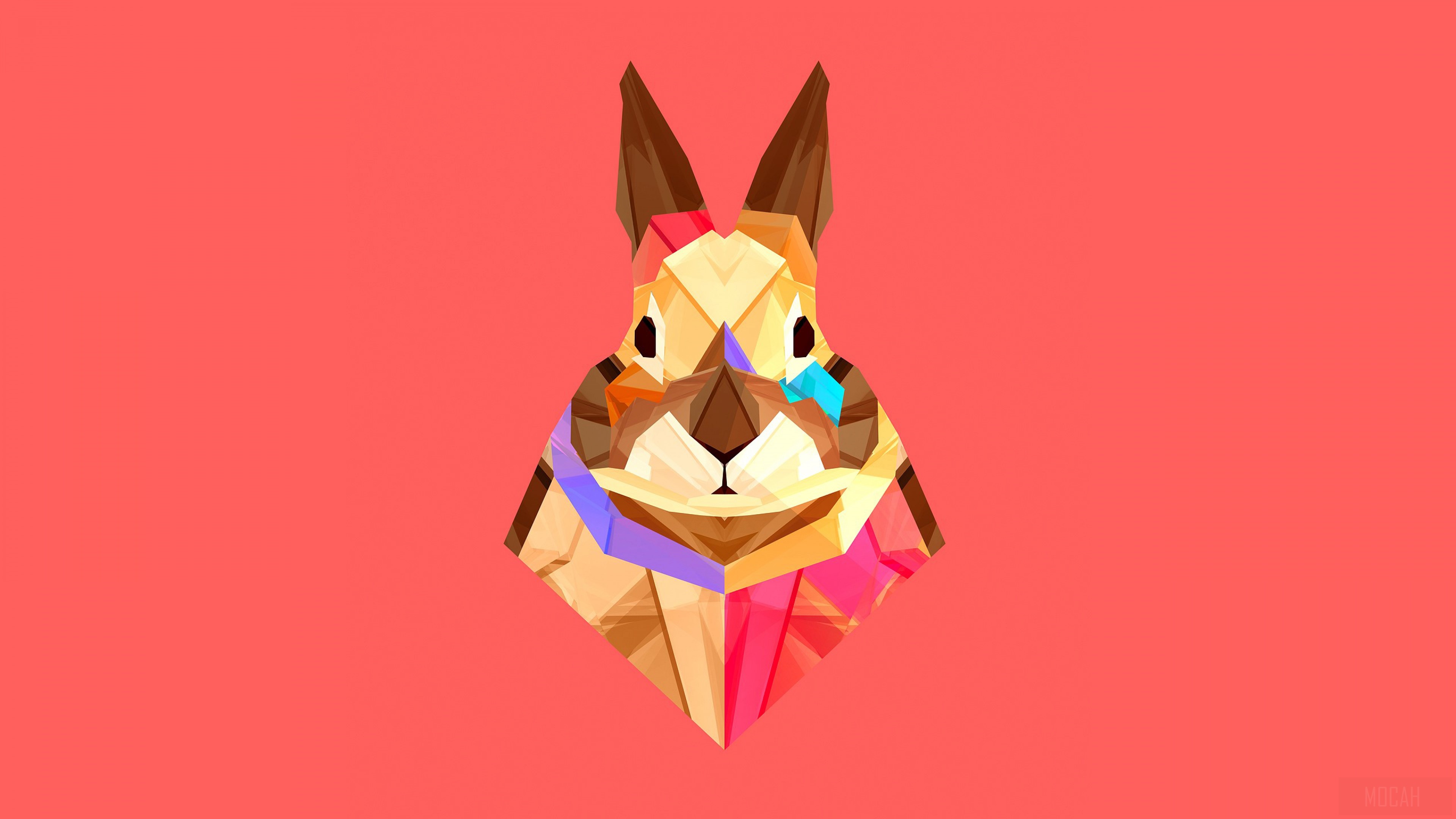 Low Poly Rabbit Vector Art 4K HD Wallpaper