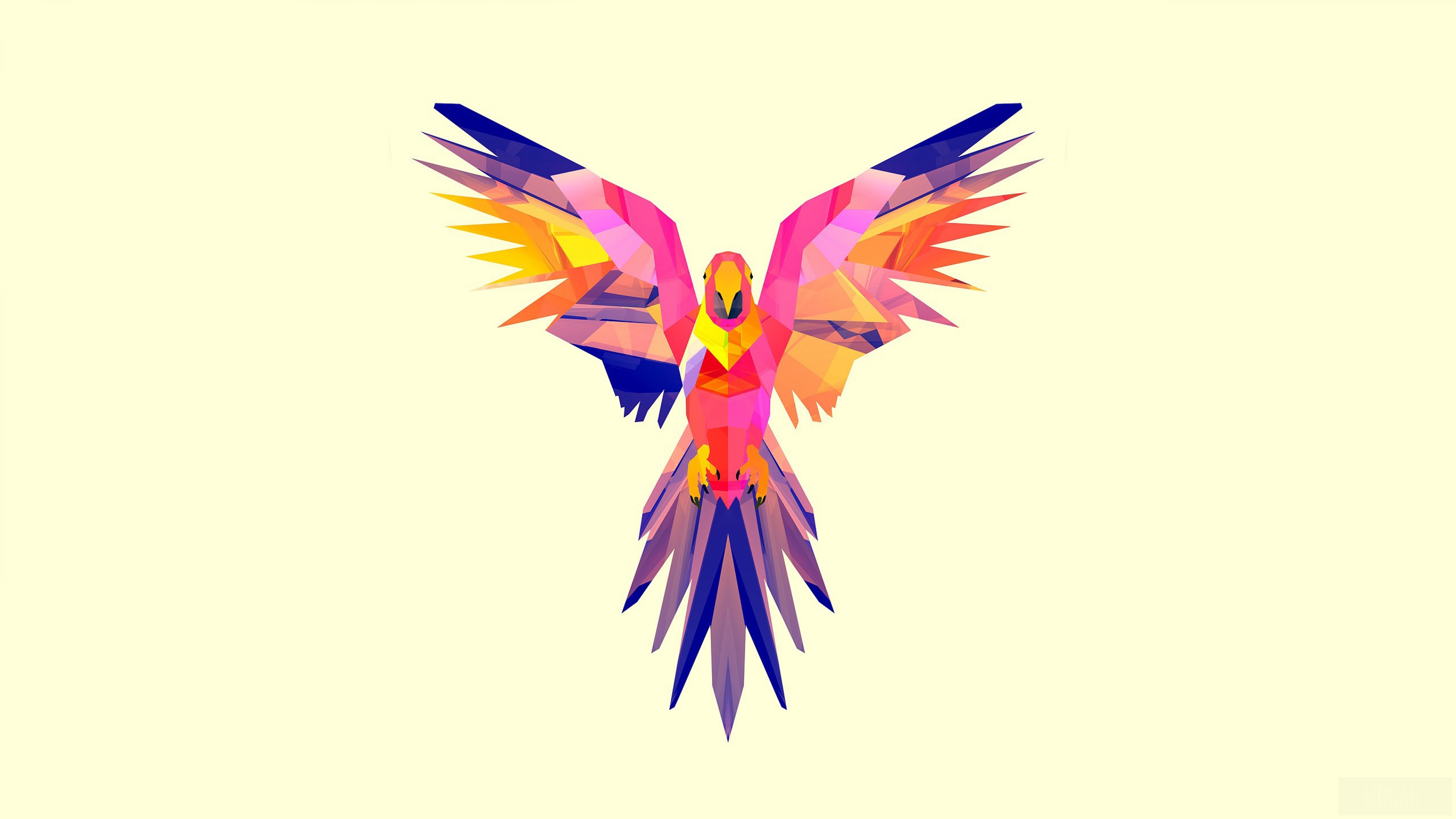 Polygonal Parrot Vector Art 4K HD Wallpaper