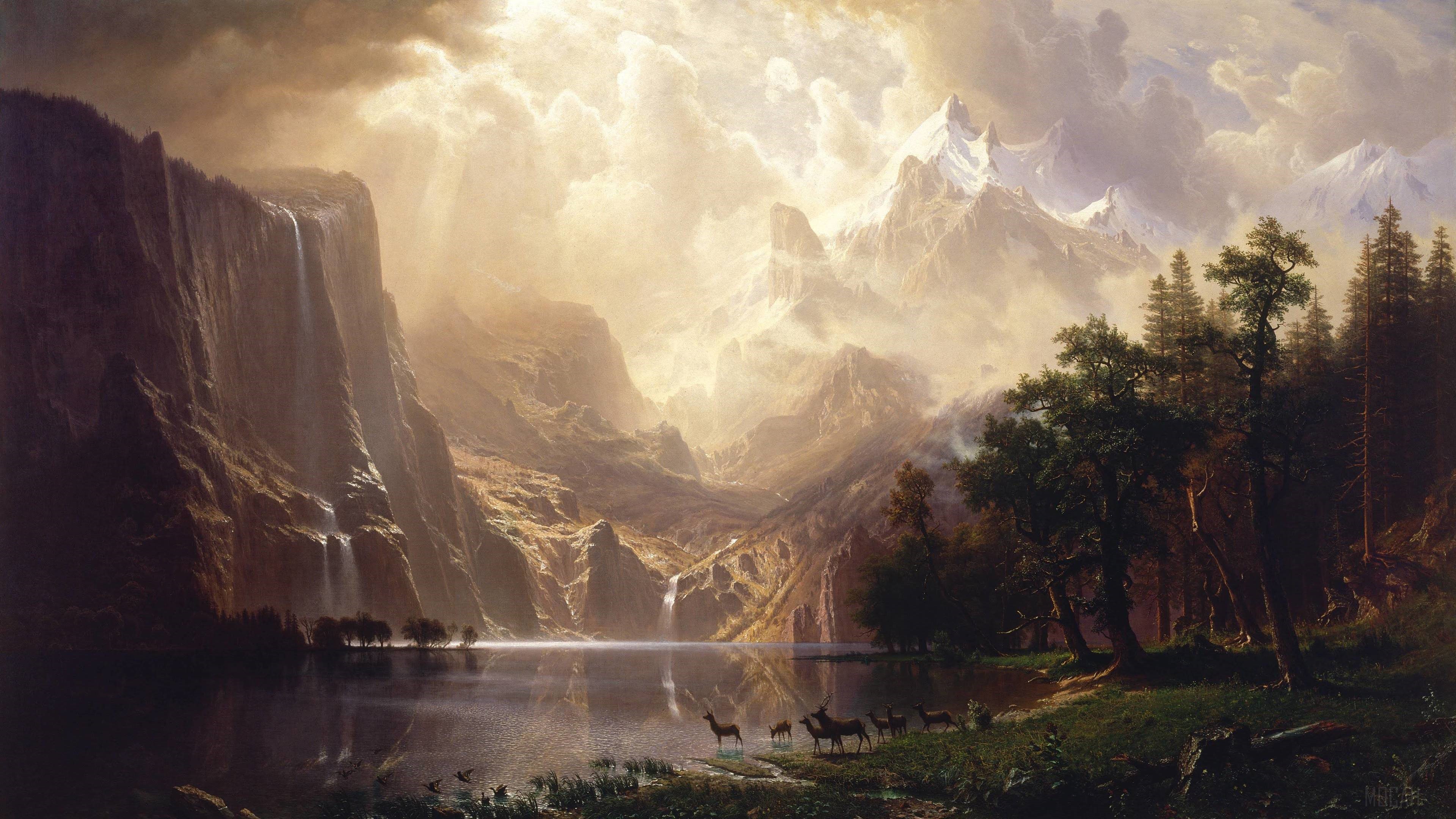Albert Bierstadt's Yosemite Valley Landscape HD Wallpaper