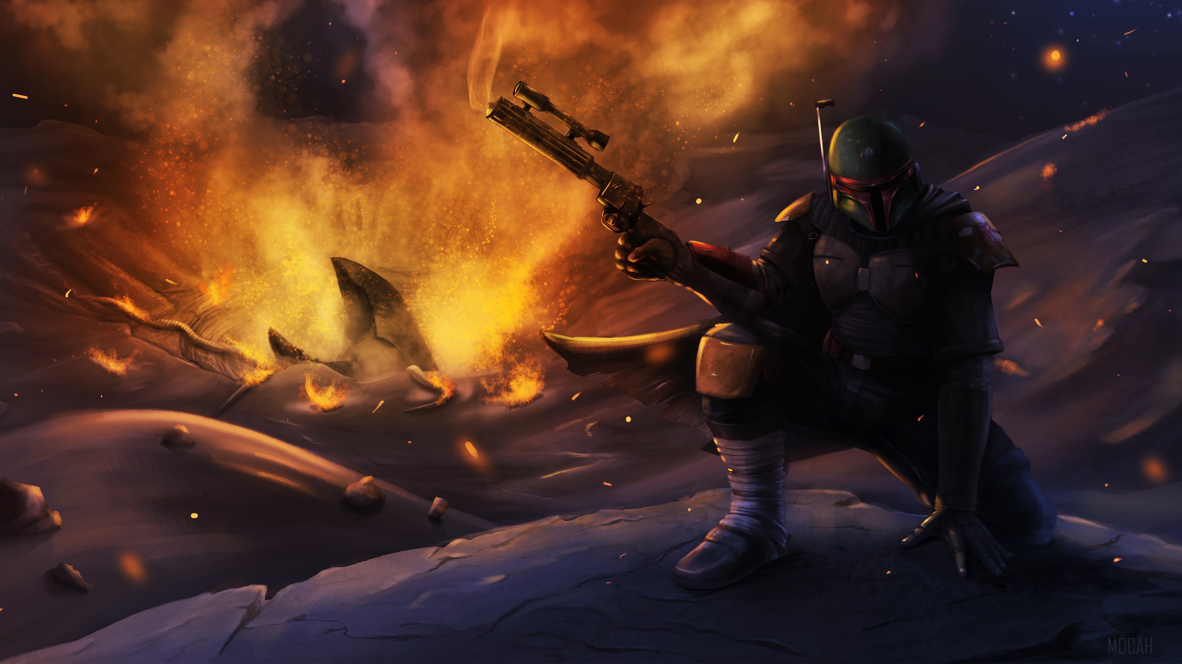 Boba Fett from Star Wars 4K HD Wallpaper