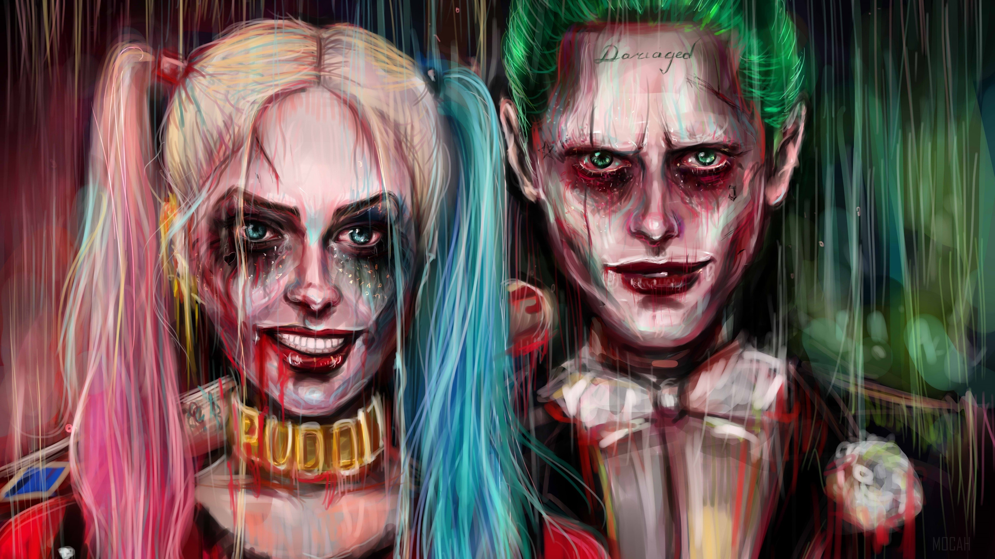Harley Quinn and Joker Painting 4K HD Wallpaper