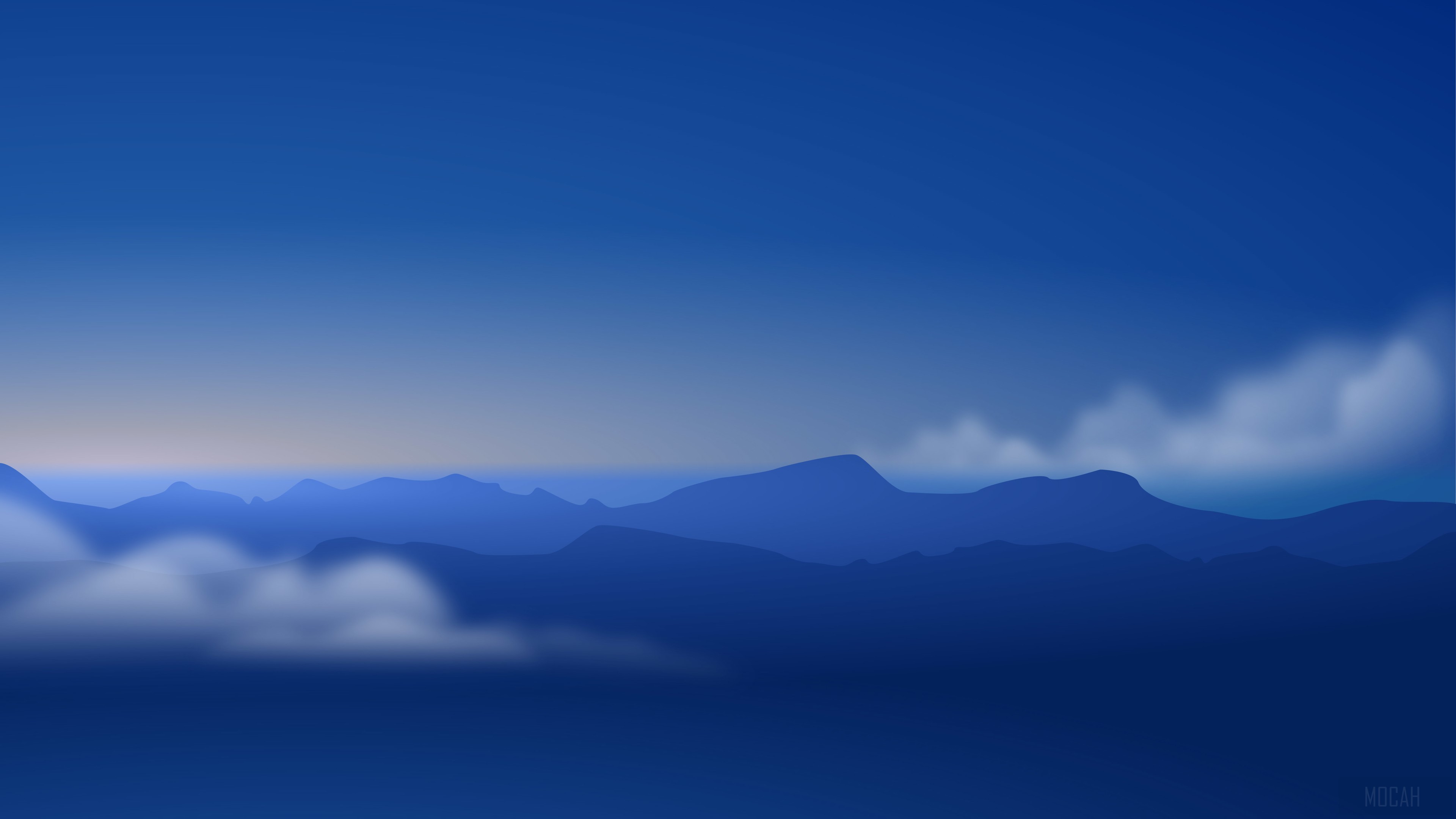 Minimalist Mountains Landscape 4K HD Wallpaper