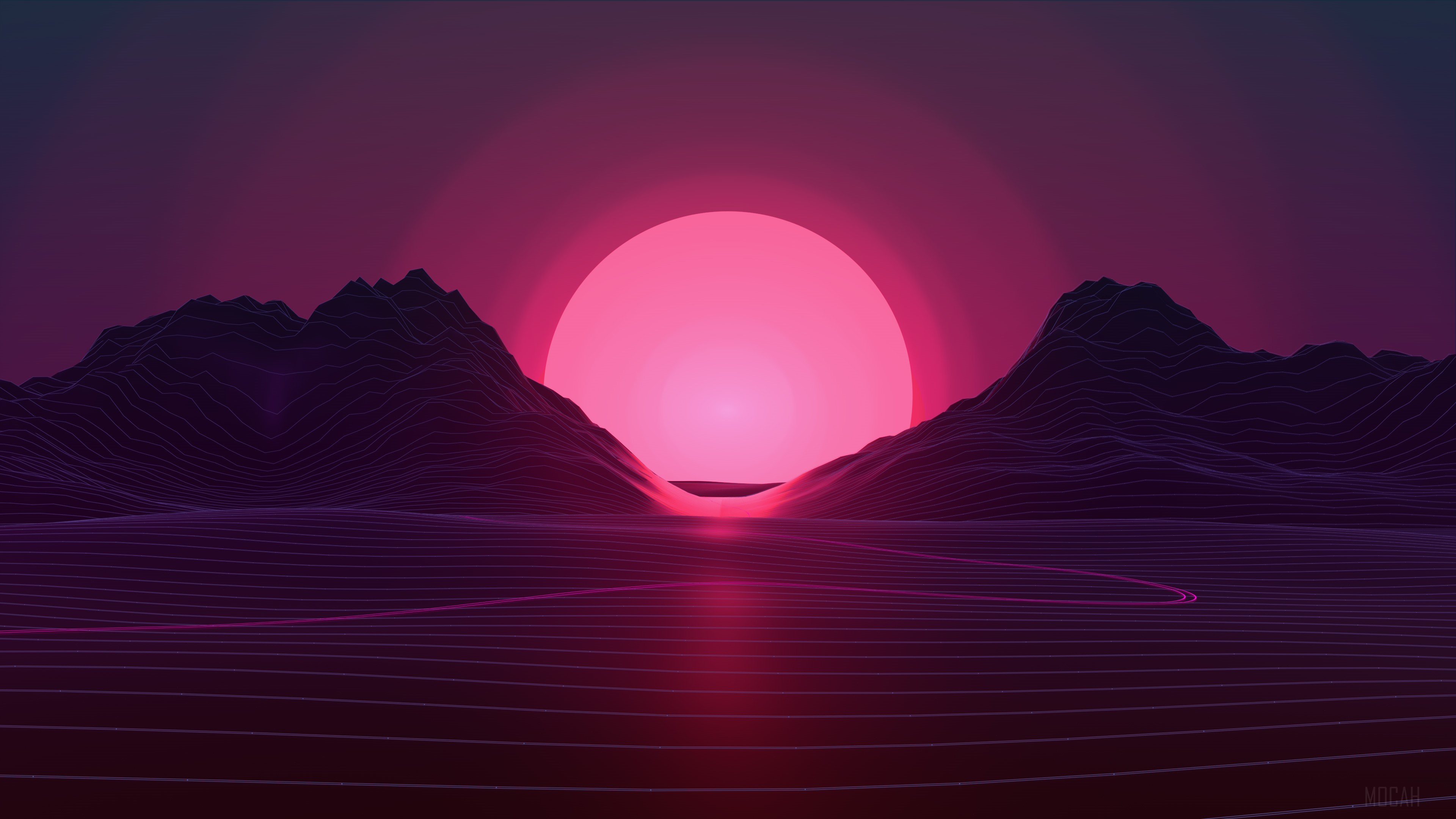 Neon Sunset HD Wallpaper