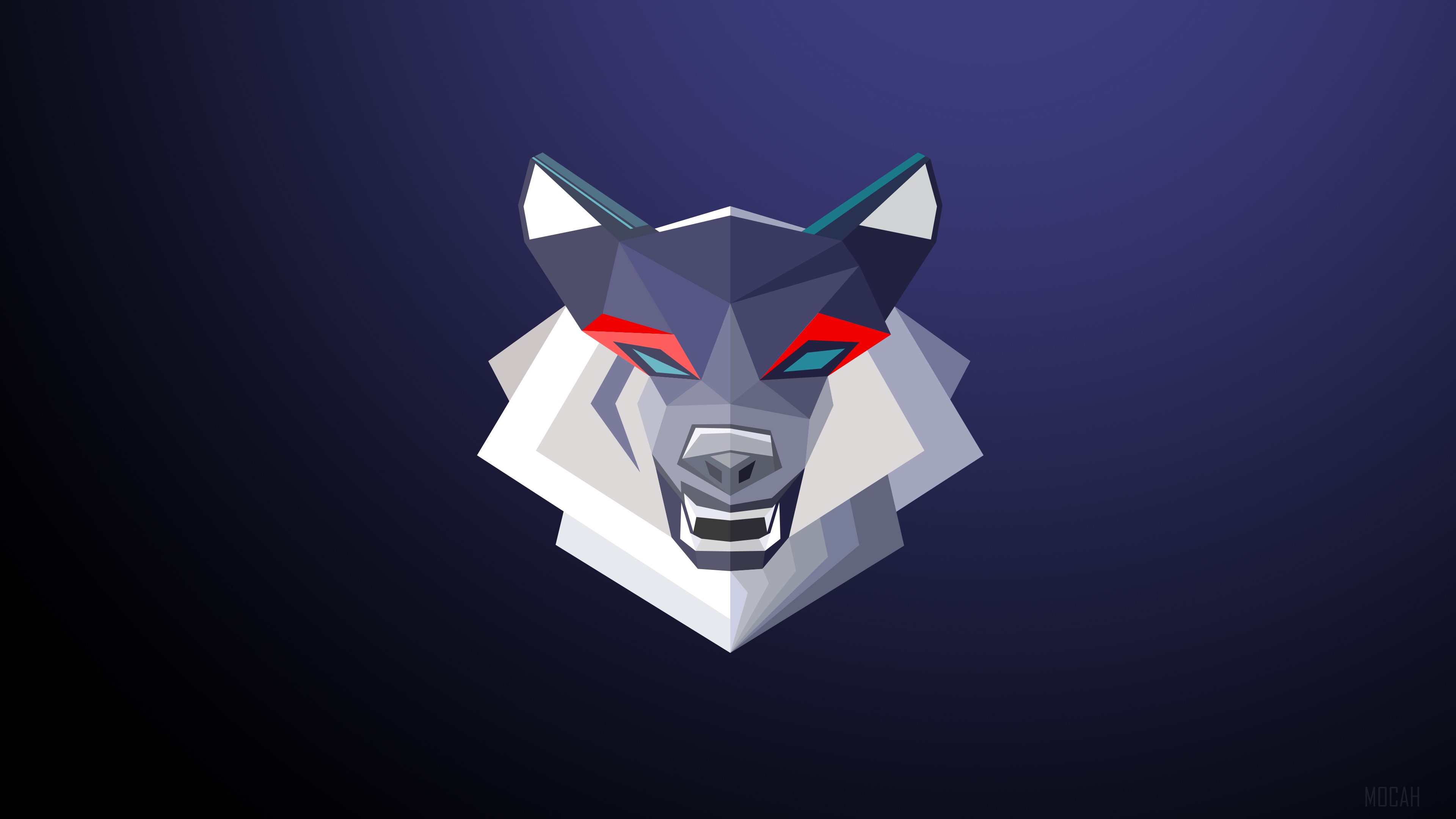 Minimalist Wolf Head 4K HD Wallpaper
