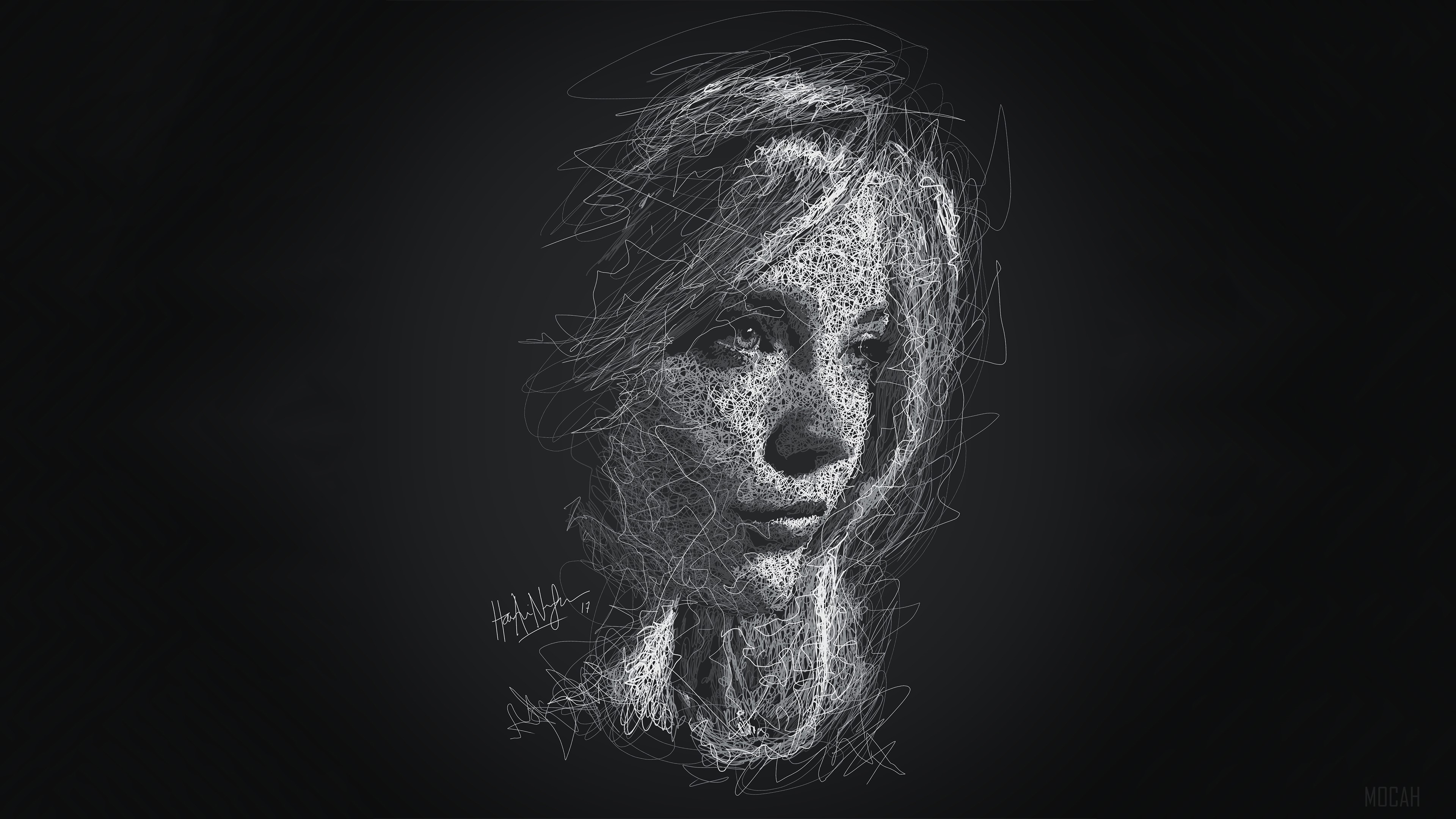 Natalie Dormer Scribble Artwork HD Wallpaper
