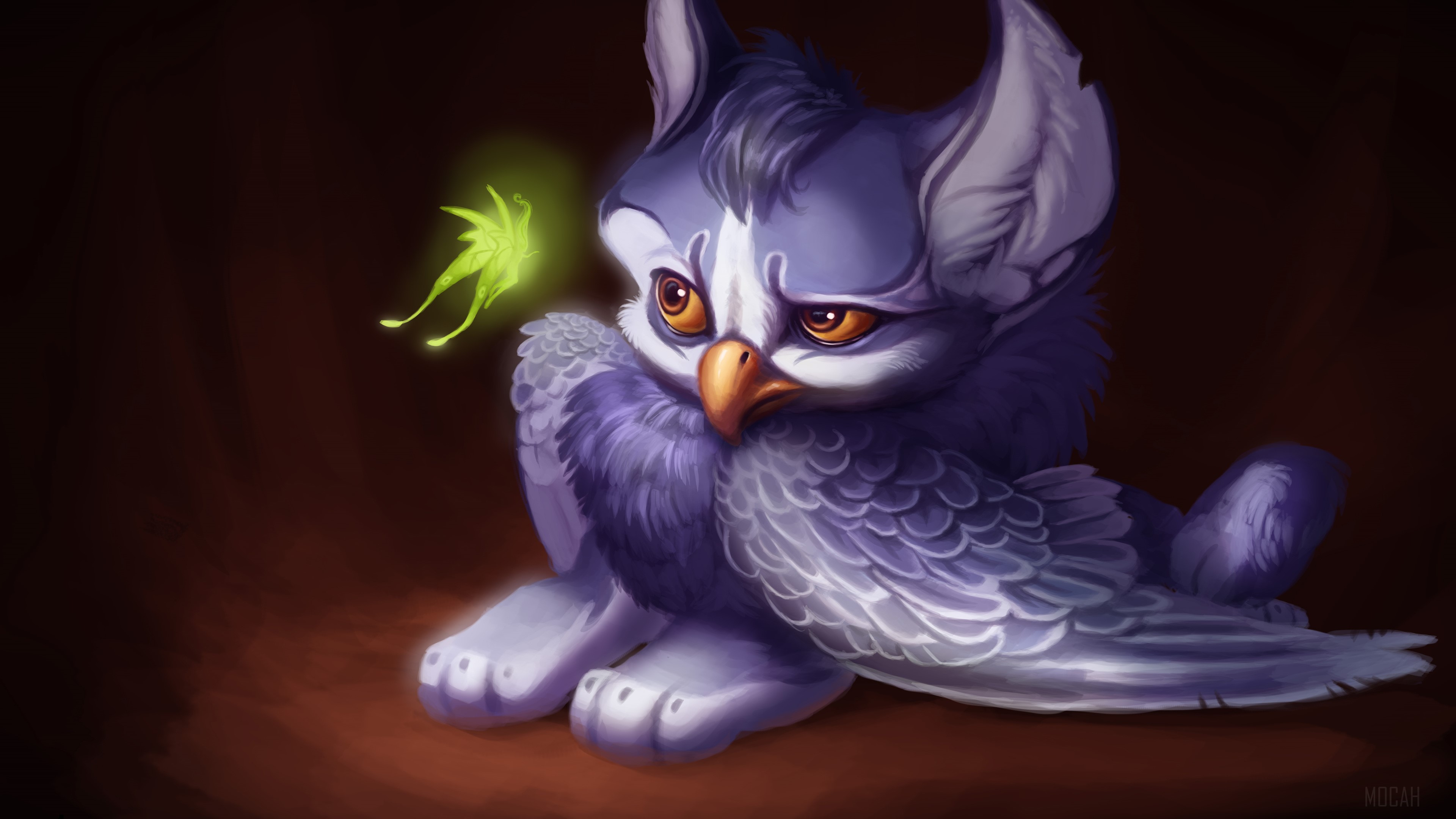 Fairy and a cub HD Wallpaper