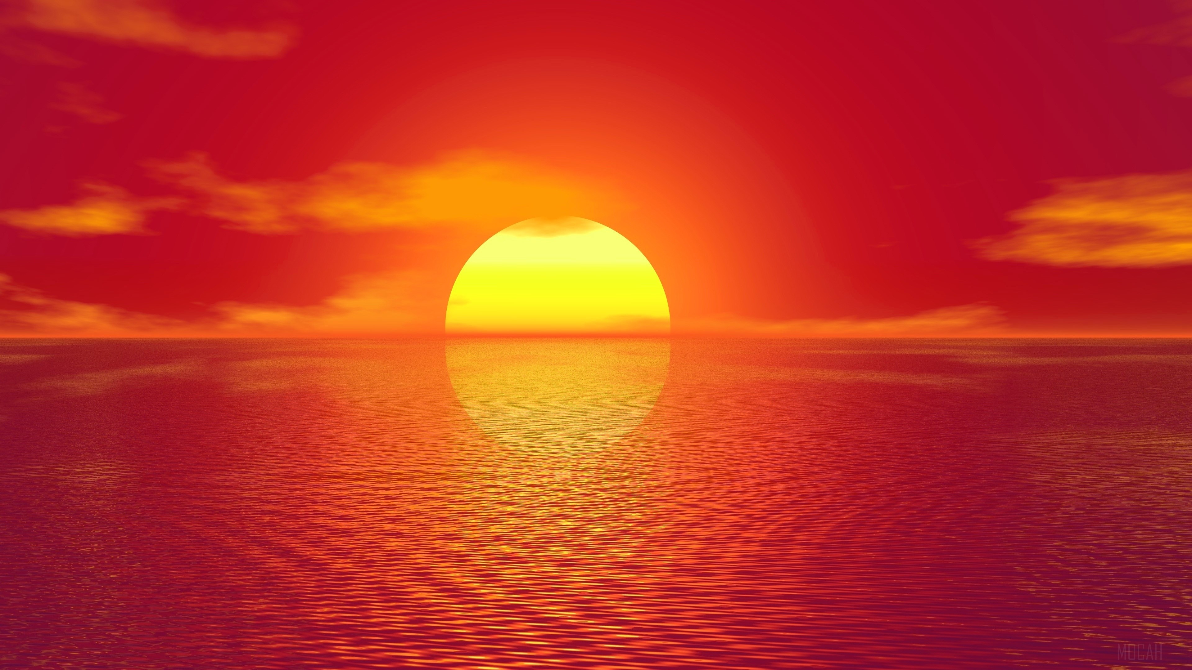 Sunset over the ocean HD Wallpaper
