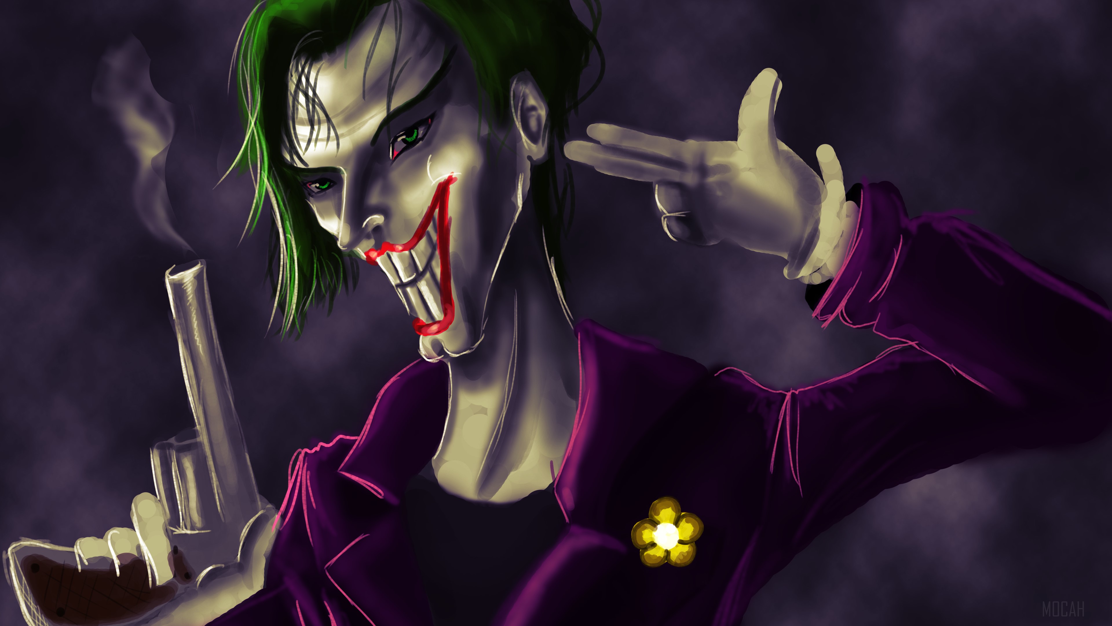 Joker with Gun 4K HD Wallpaper