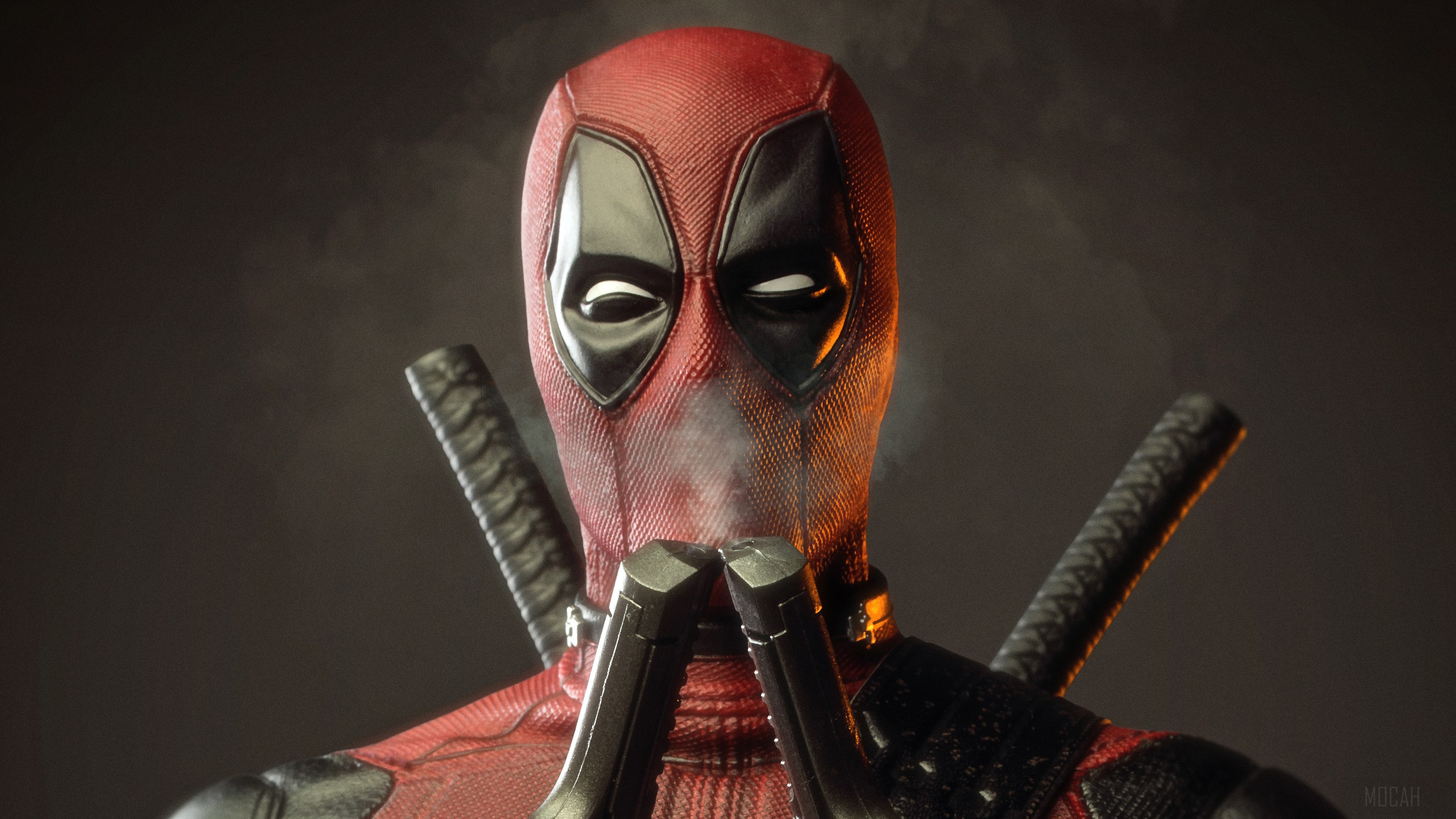 Deadpool Smelling Smoke Of Two Guns HD Wallpaper