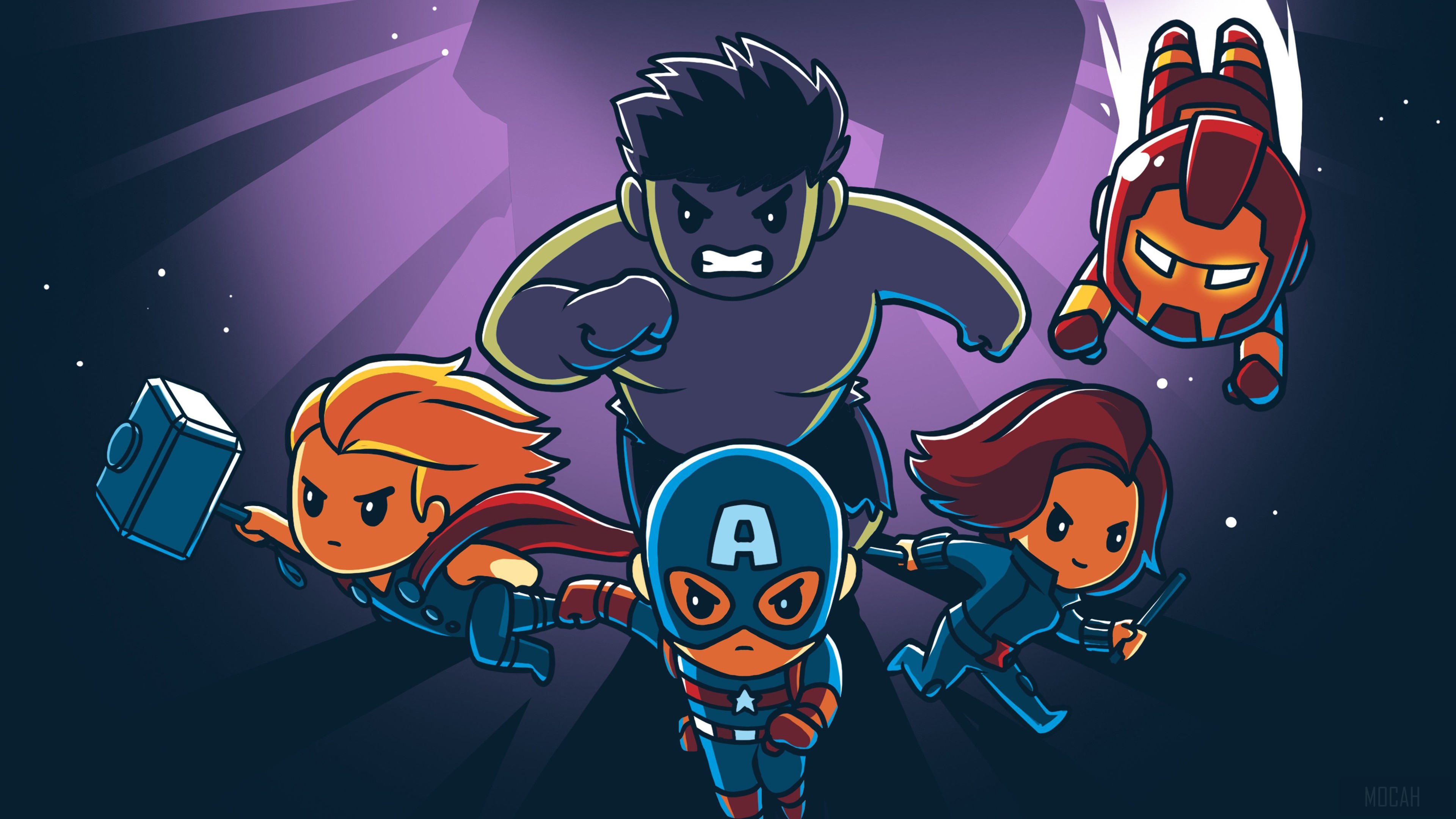 Chibi Avengers from Marvel 4K HD Wallpaper