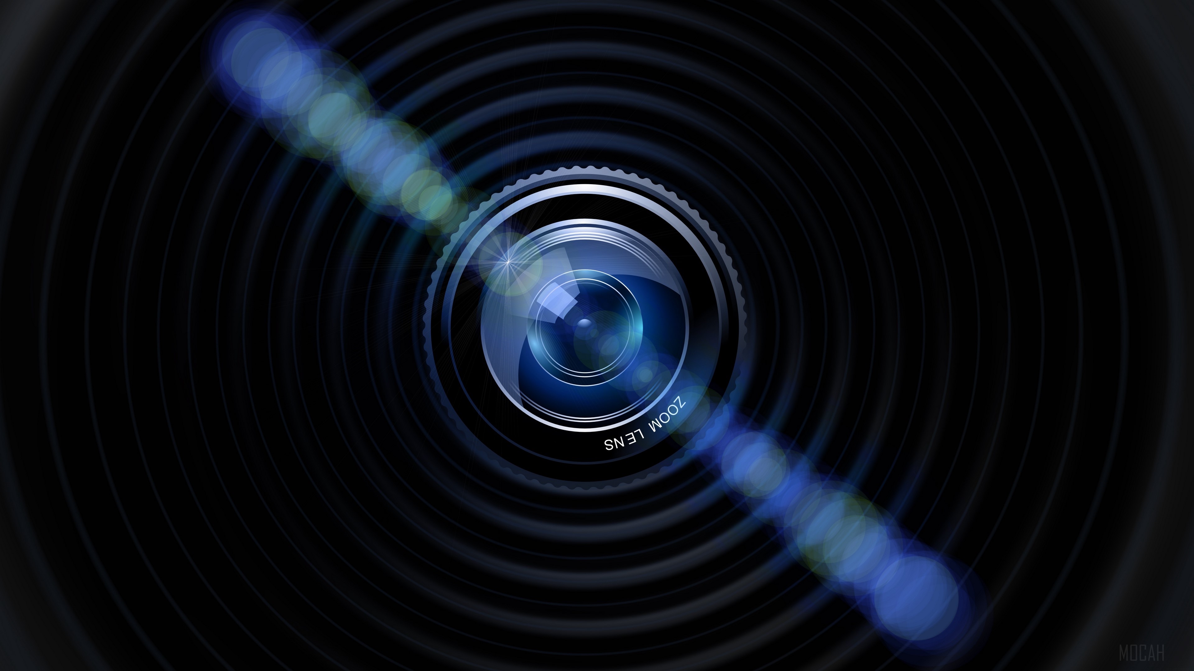 Camera lens with bokeh and glare 4K HD Wallpaper