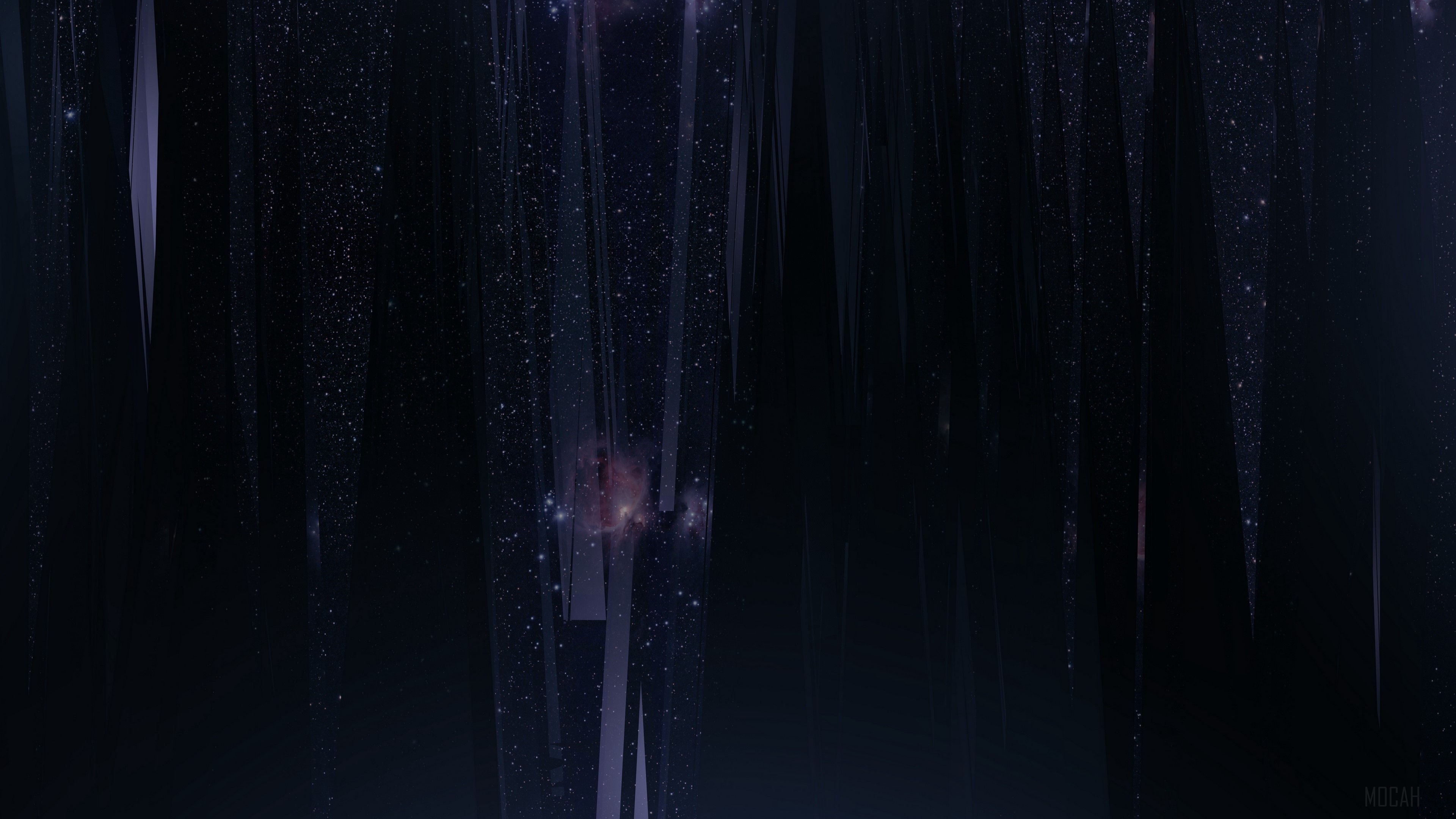 Dark abstract lines with glitter and nebula 4K HD Wallpaper