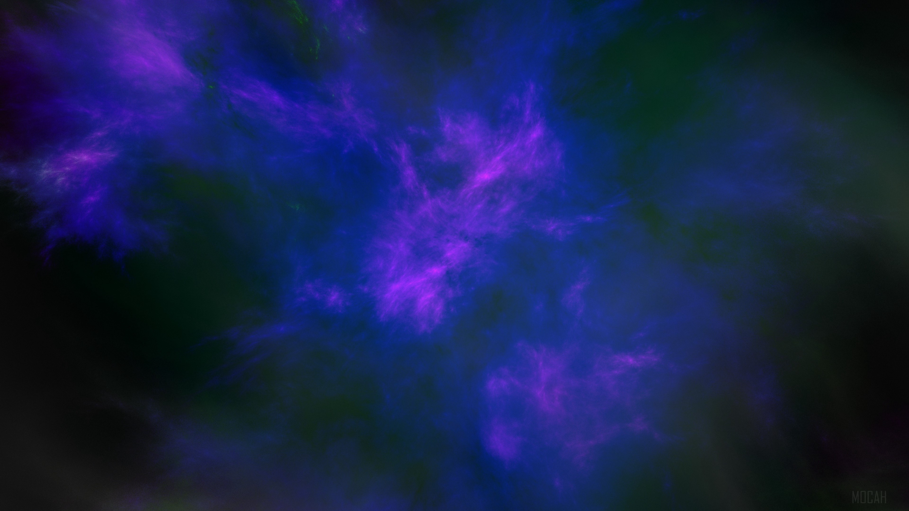 Purple and blue nebula in dark space 4K HD Wallpaper