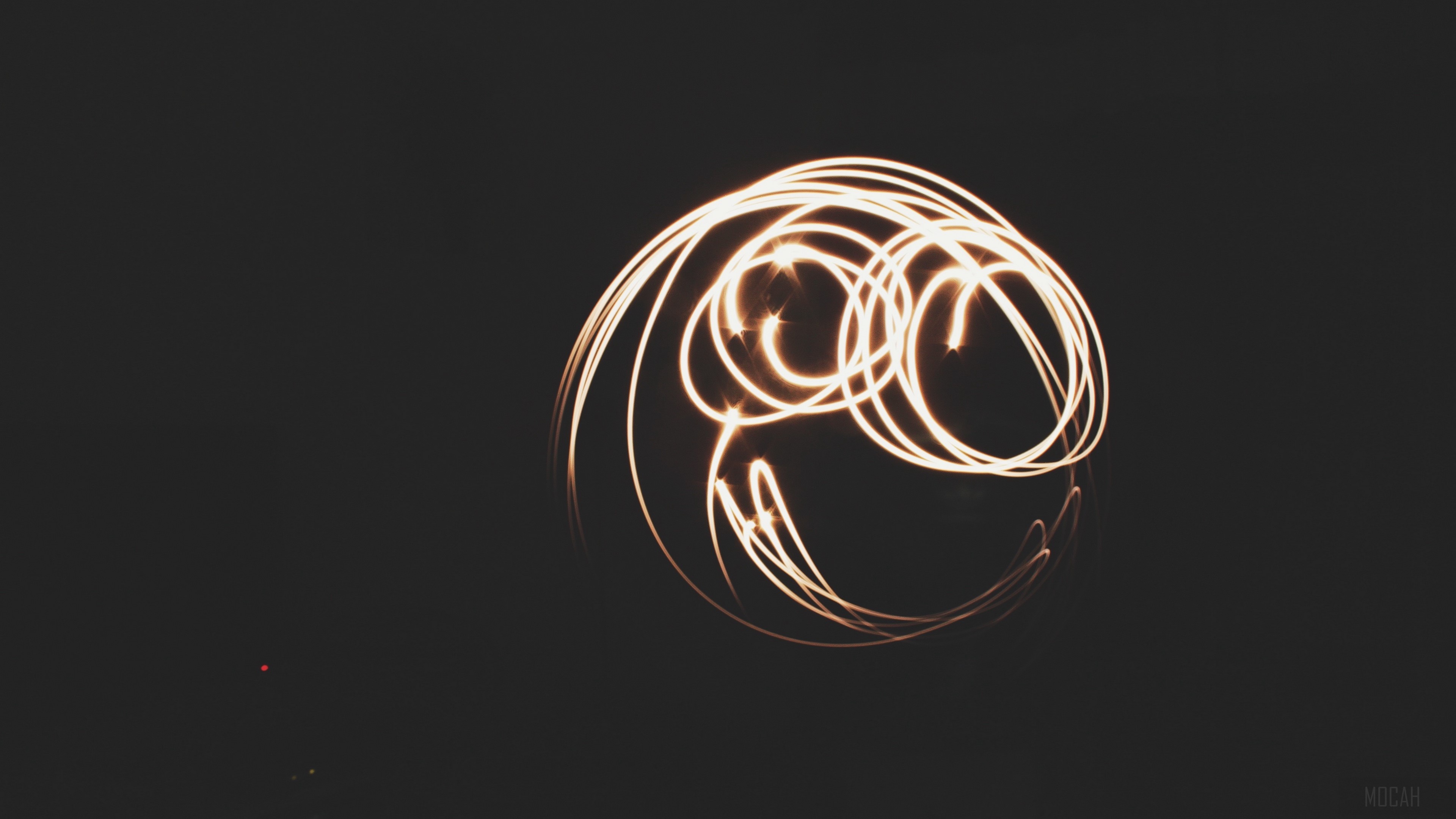 Light painting of a smiley face with glow effect 4K HD Wallpaper