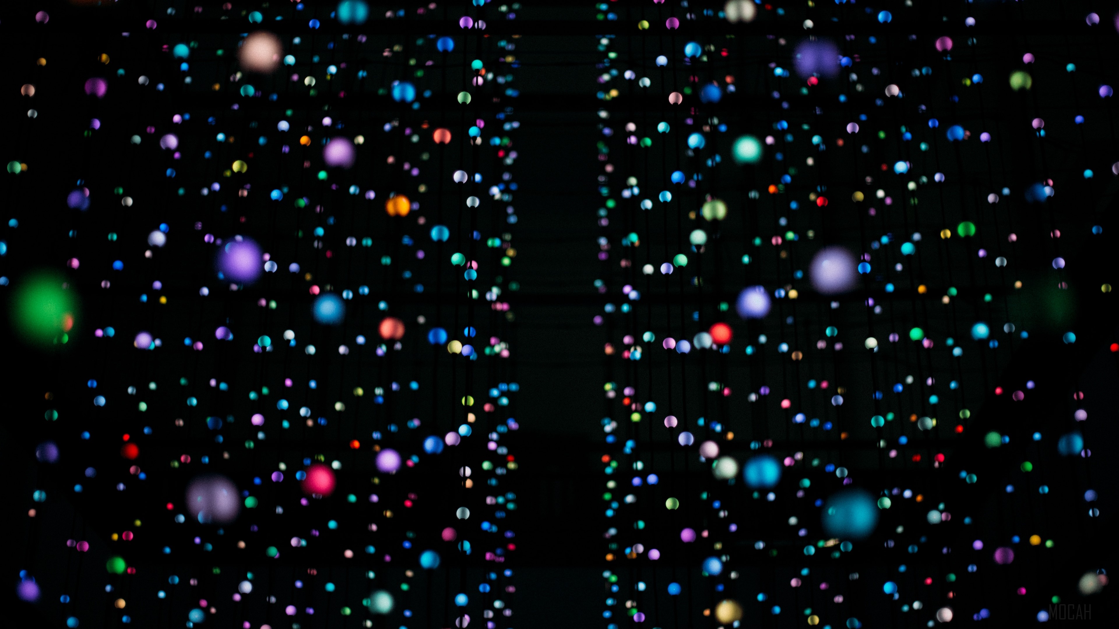 Artistic installation of colorful lights HD Wallpaper