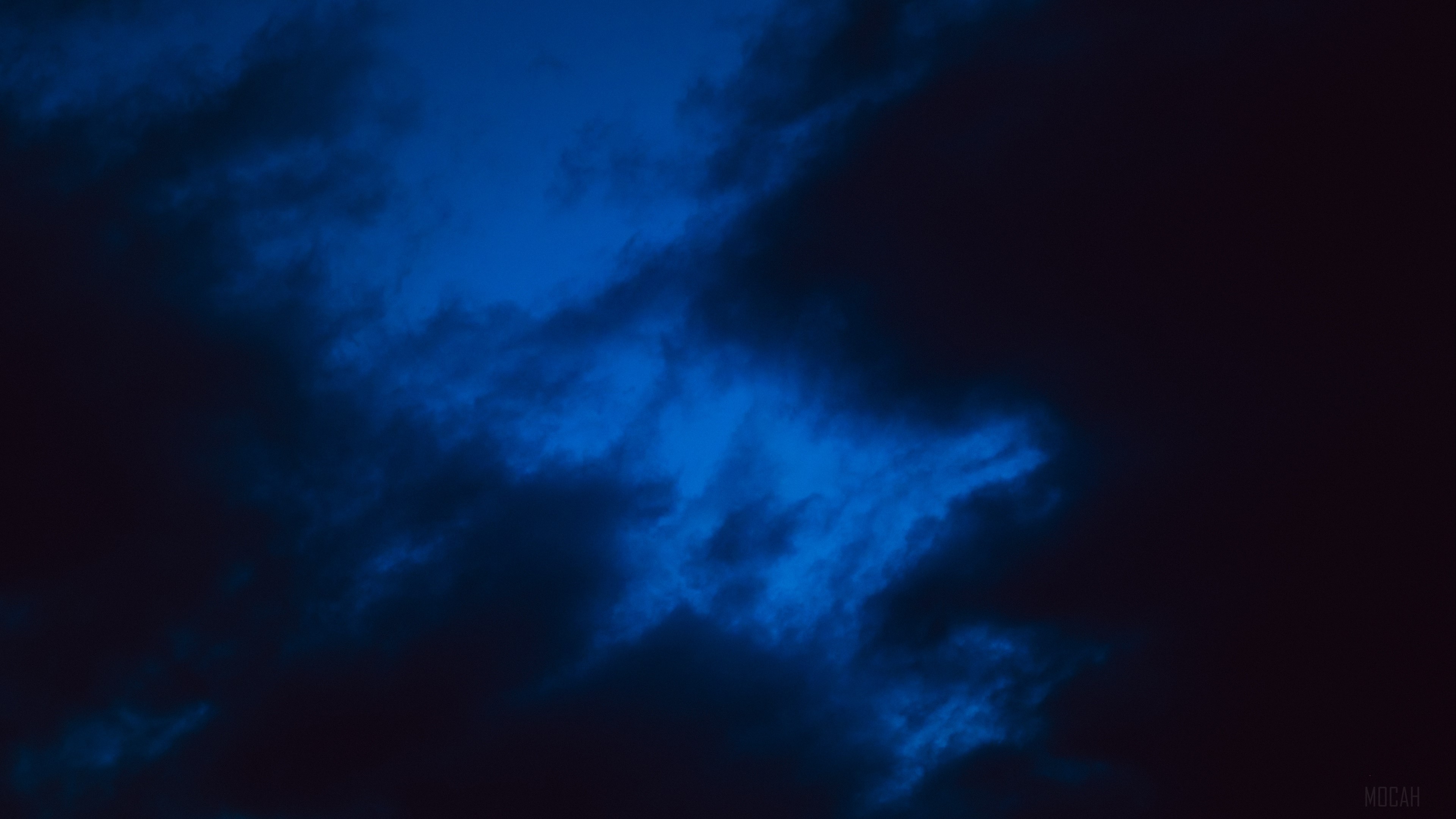 Dark blue clouds in the night sky 4K HD Wallpaper