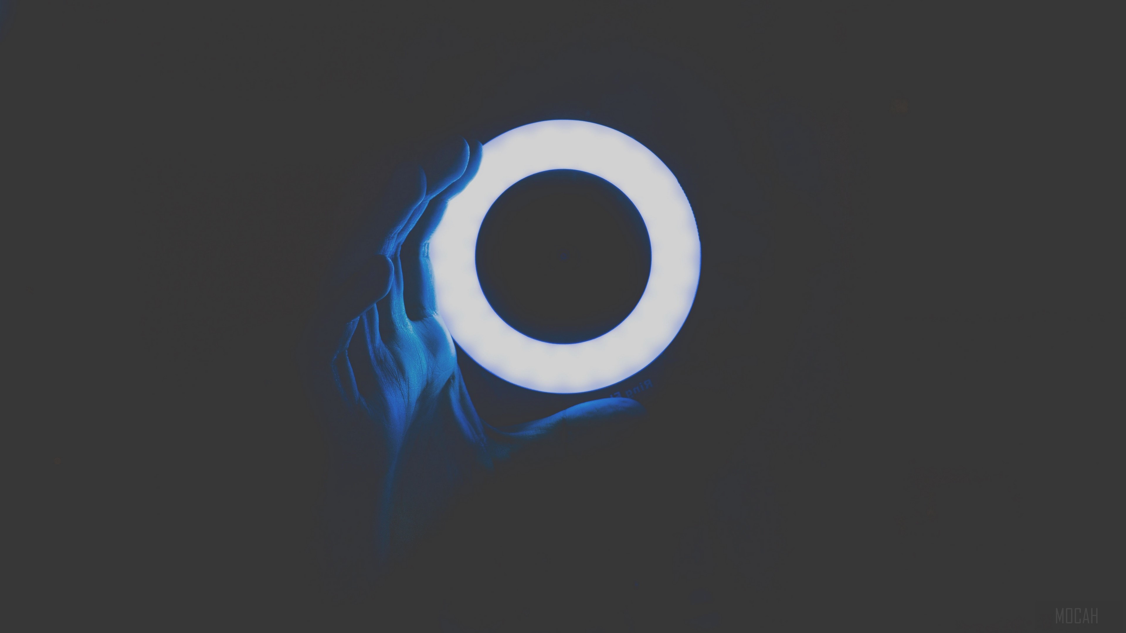 Hand holding a glowing circle HD Wallpaper