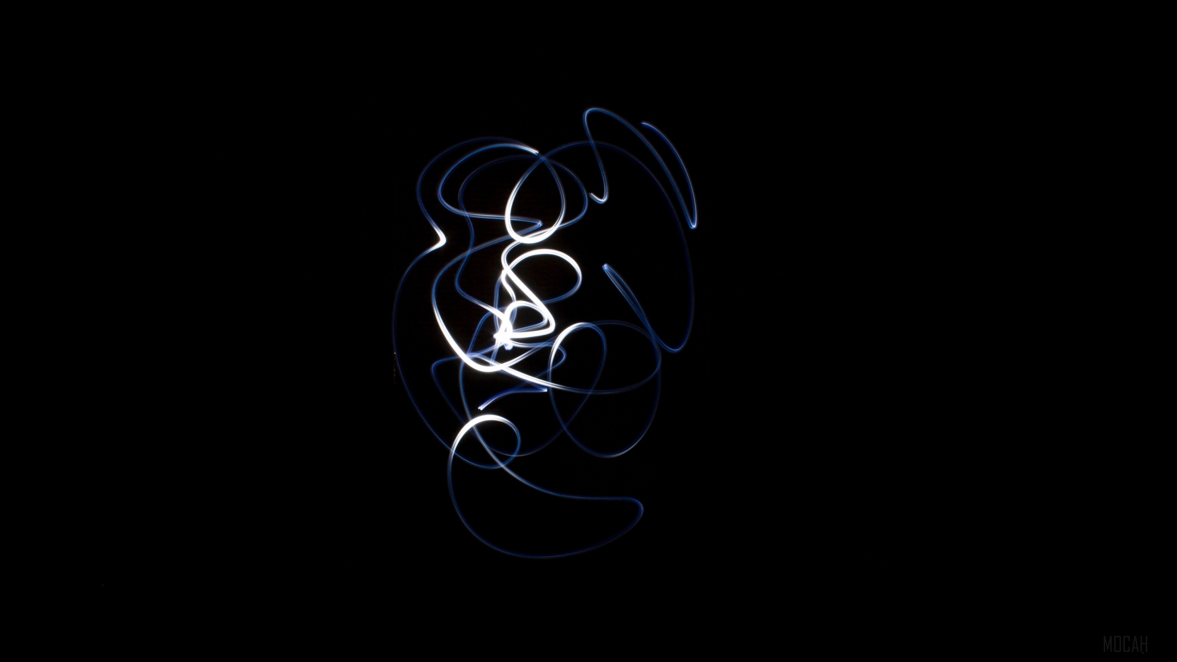 Light art lines in darkness 4K HD Wallpaper