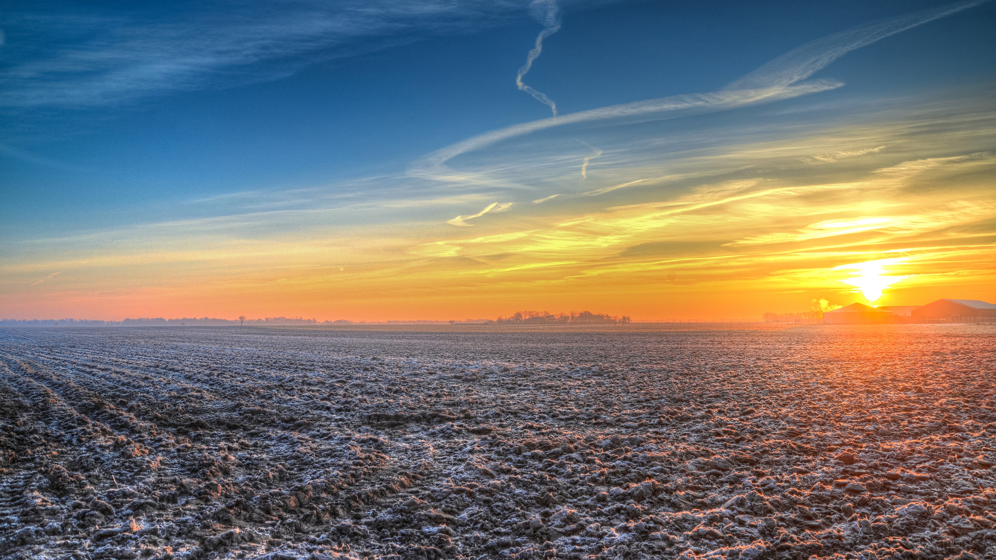 Evening Field During Sunset HD Wallpaper