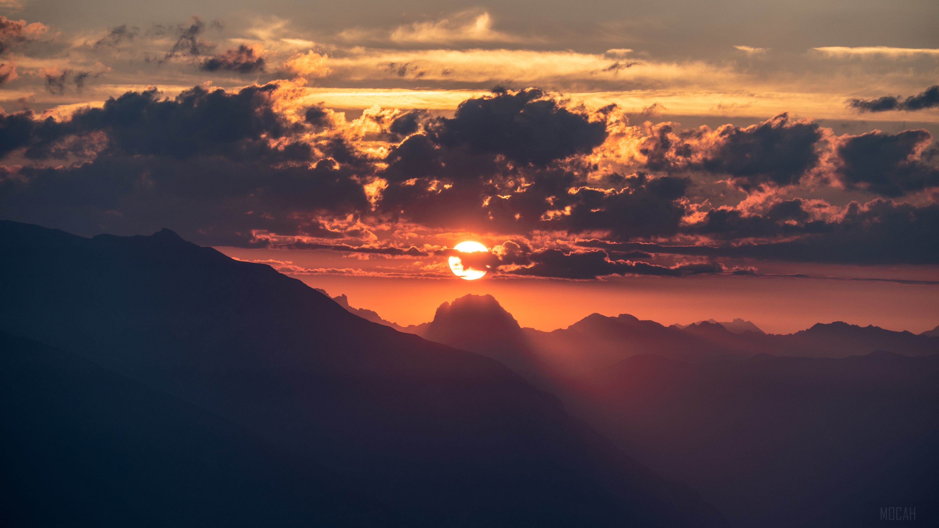 Beautiful Sunrise Over Mountains 4K HD Wallpaper