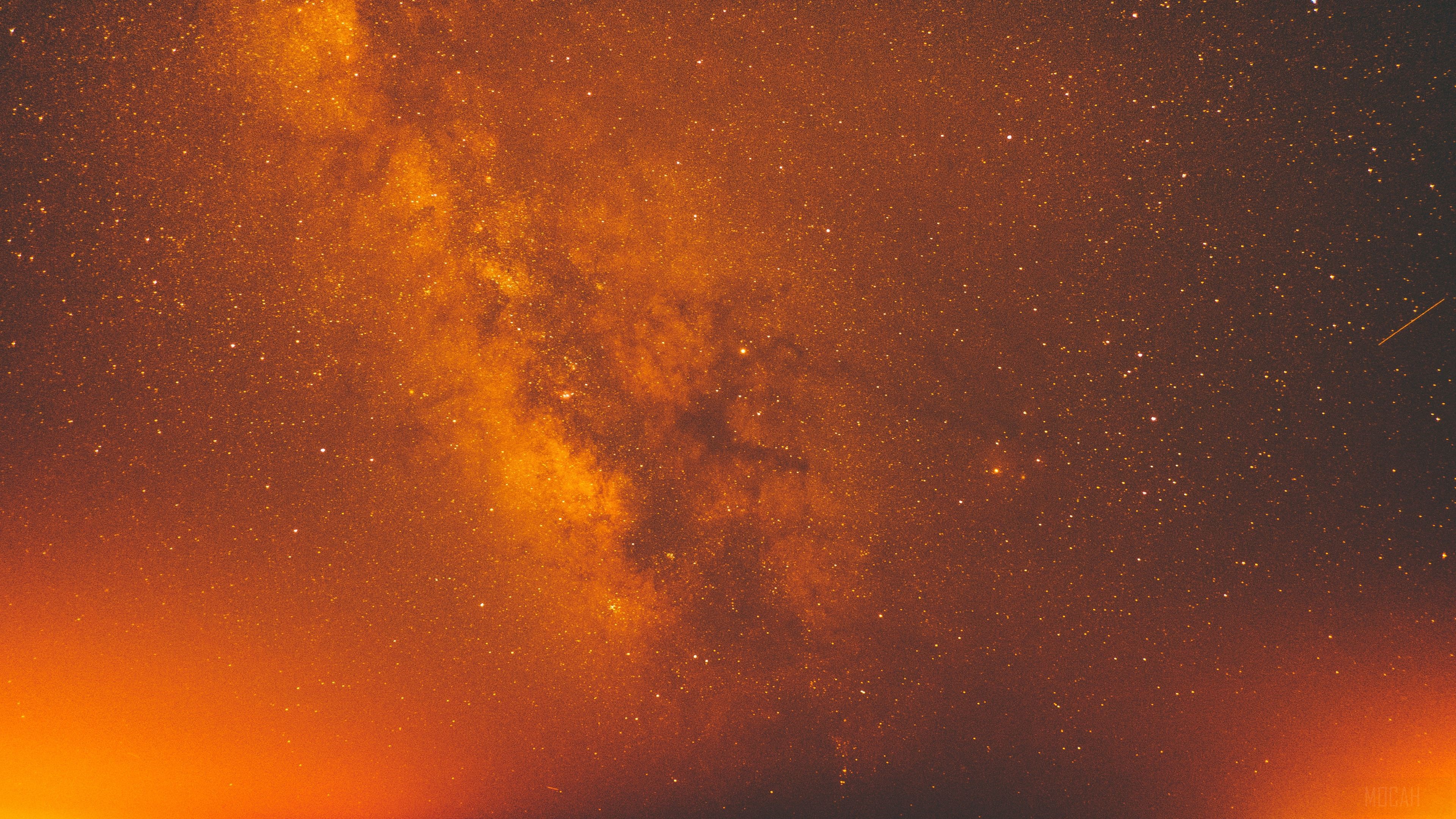 Red Milky Way Galaxy Space Night Stars HD Wallpaper