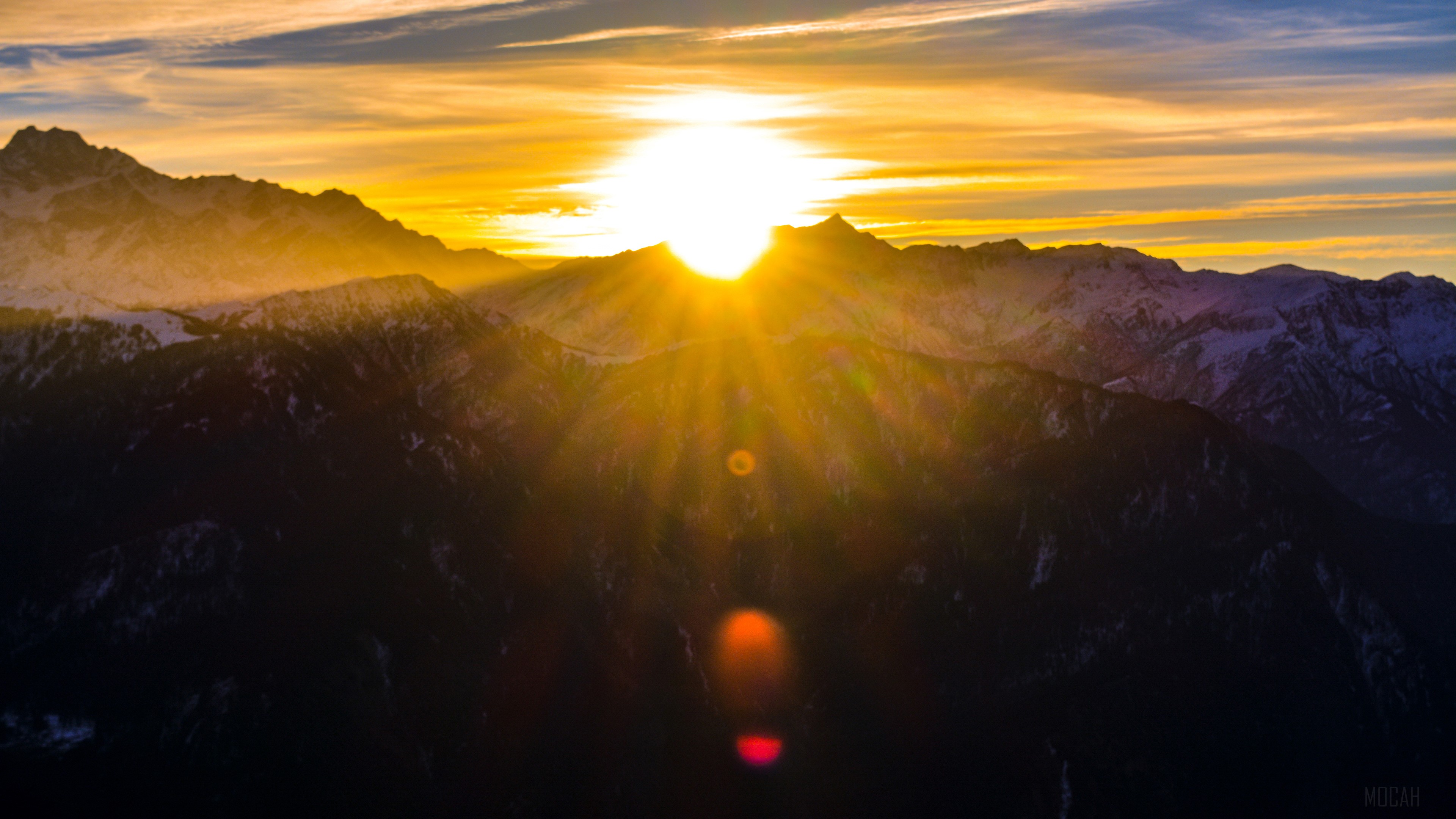 Mountains during sunrise 4K HD Wallpaper