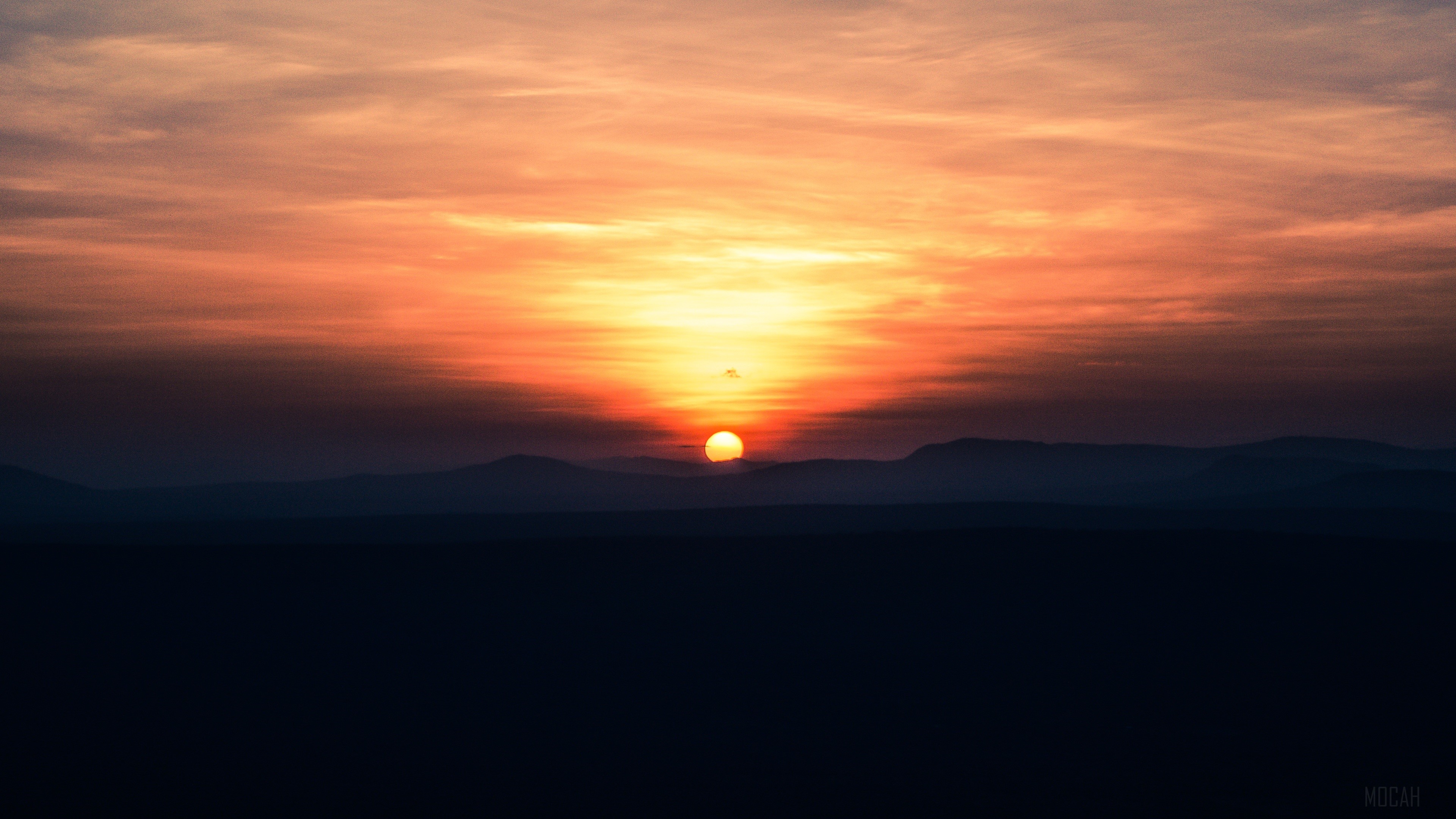 4K Sunset Over Mountains HD Wallpaper