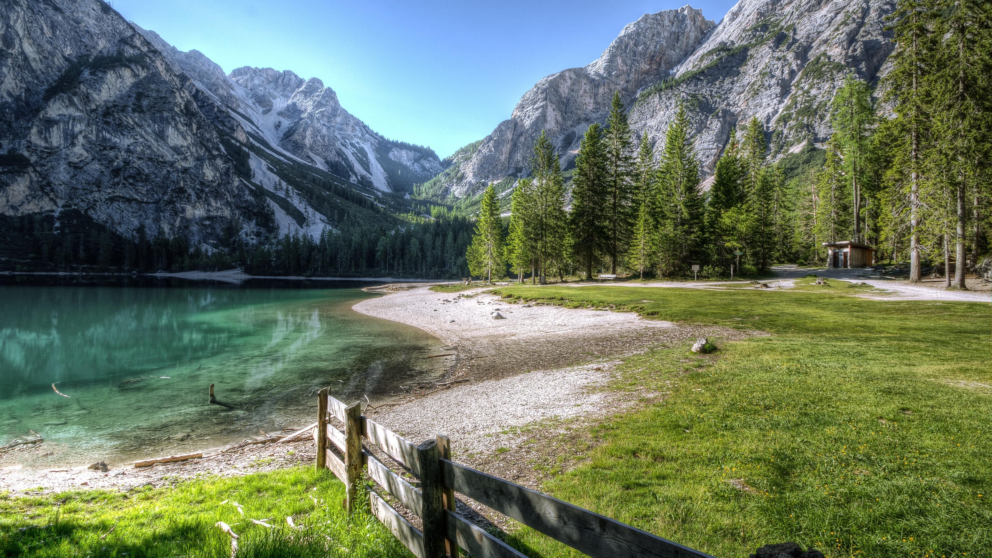 Lake and Mountains Landscape Photography 4K HD Wallpaper
