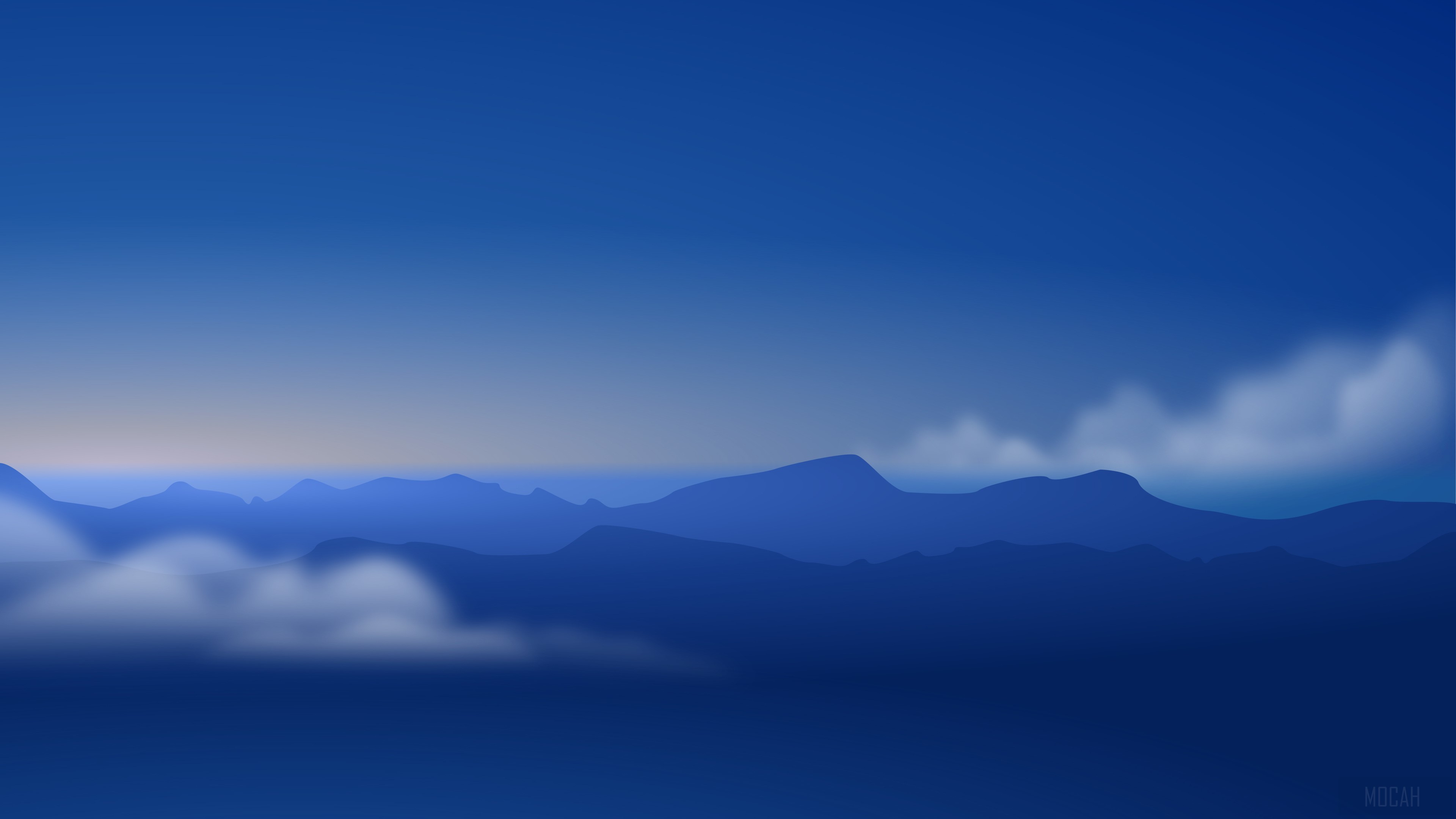 Blue Mountains and Clouds 4K HD Wallpaper