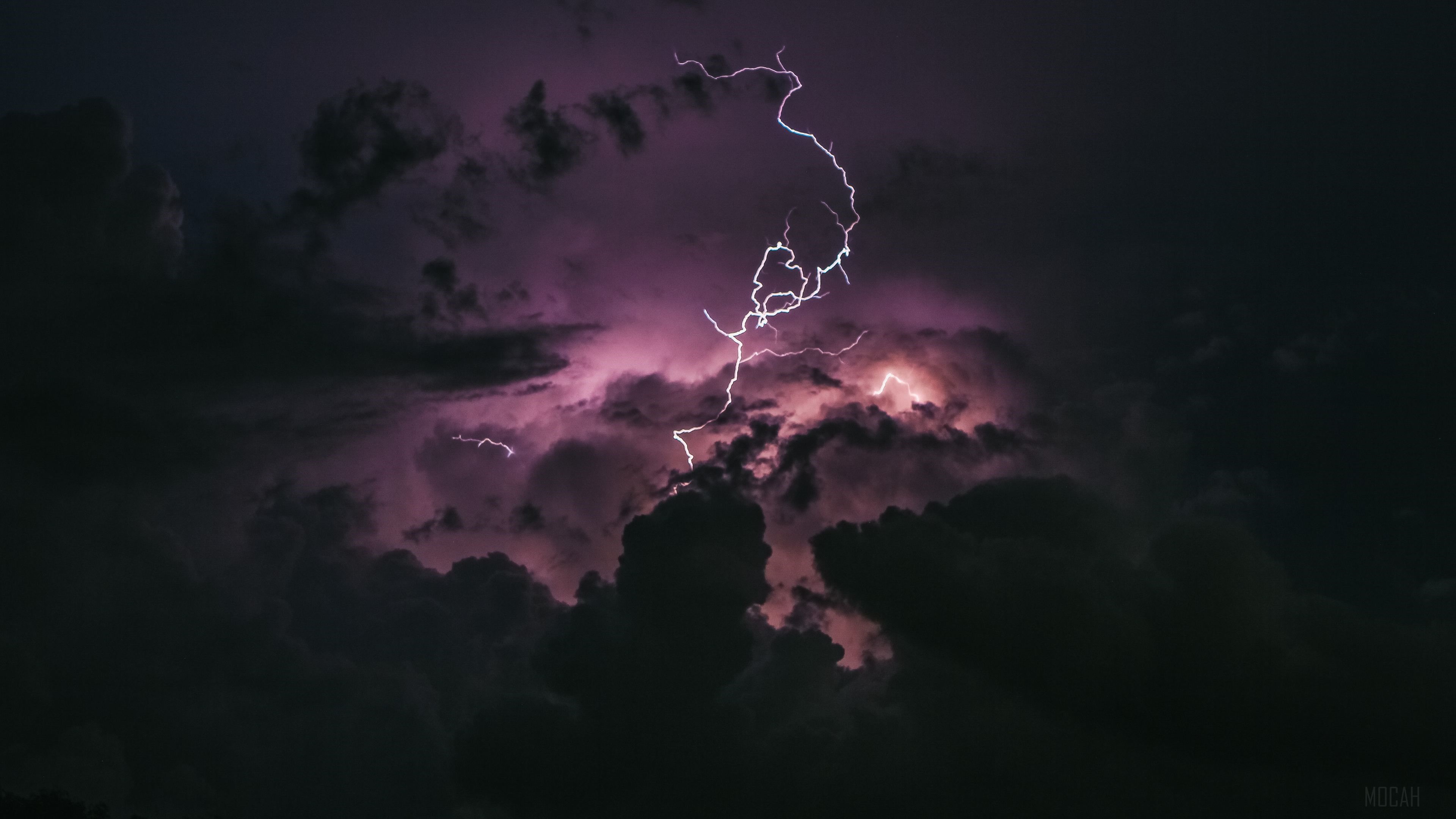 Storm Lightning Clouds 4K HD Wallpaper