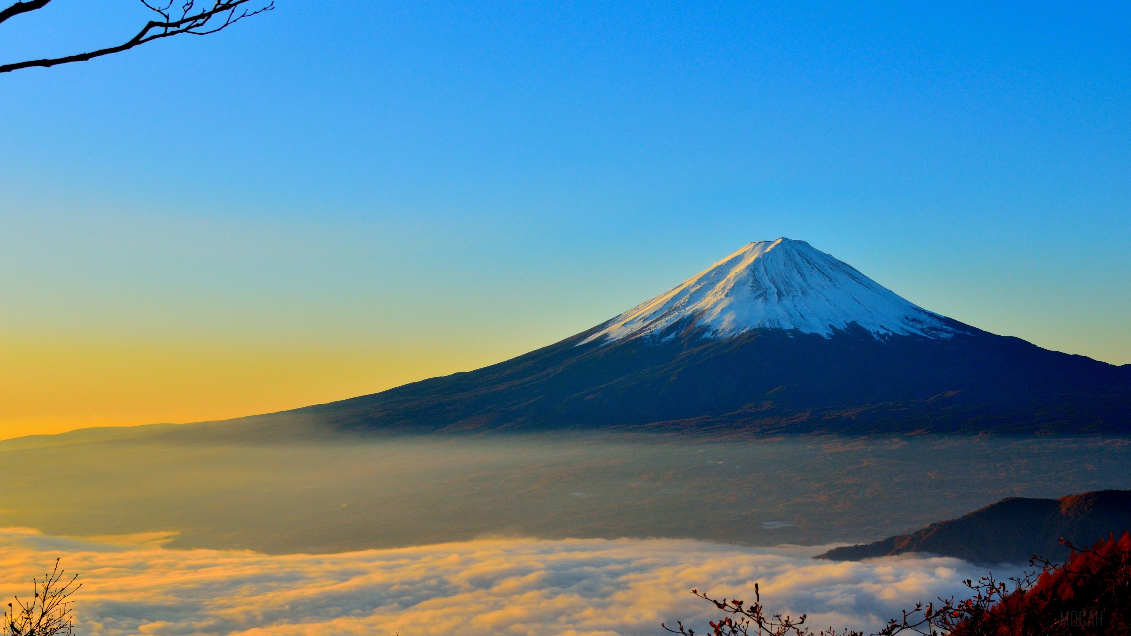 Mount Fuji Sunrise with Sea of Clouds HD Wallpaper
