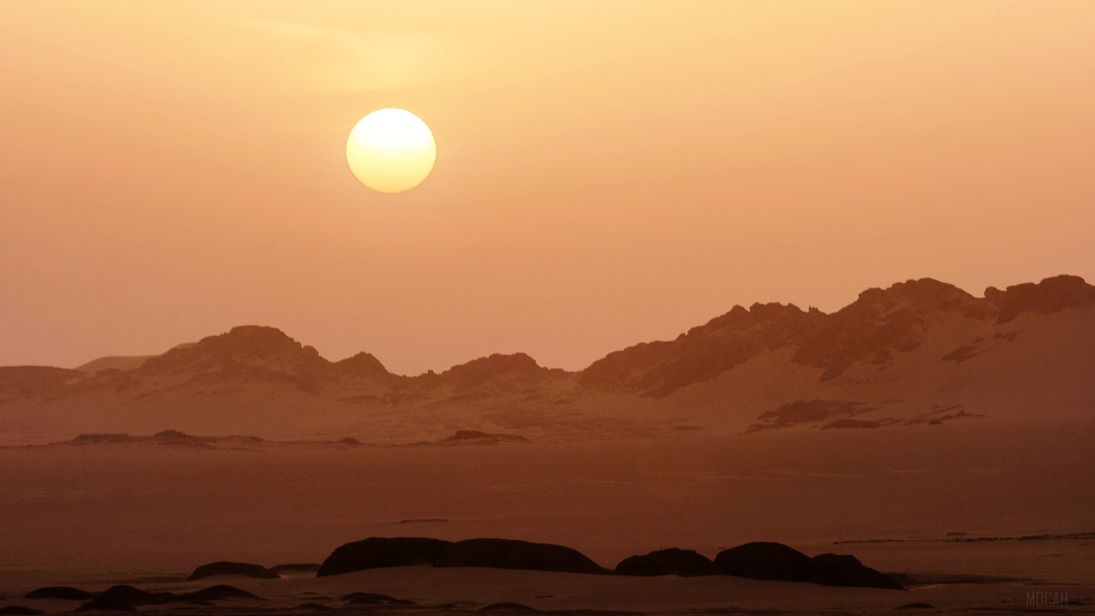 Sunset over Tadrart Algeria Desert 4K HD Wallpaper