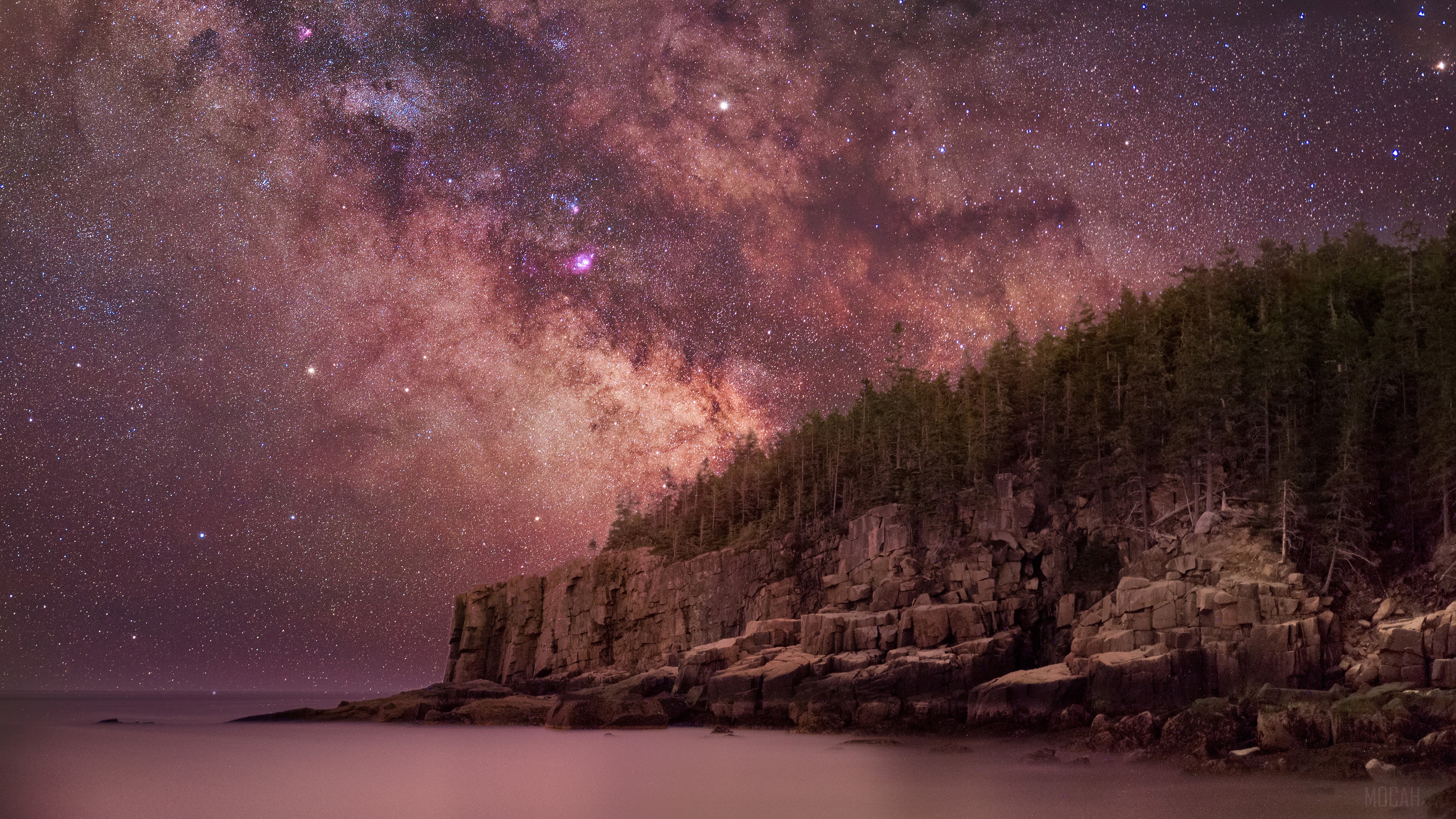 Milky Way Over Otter Cliffs HD Wallpaper