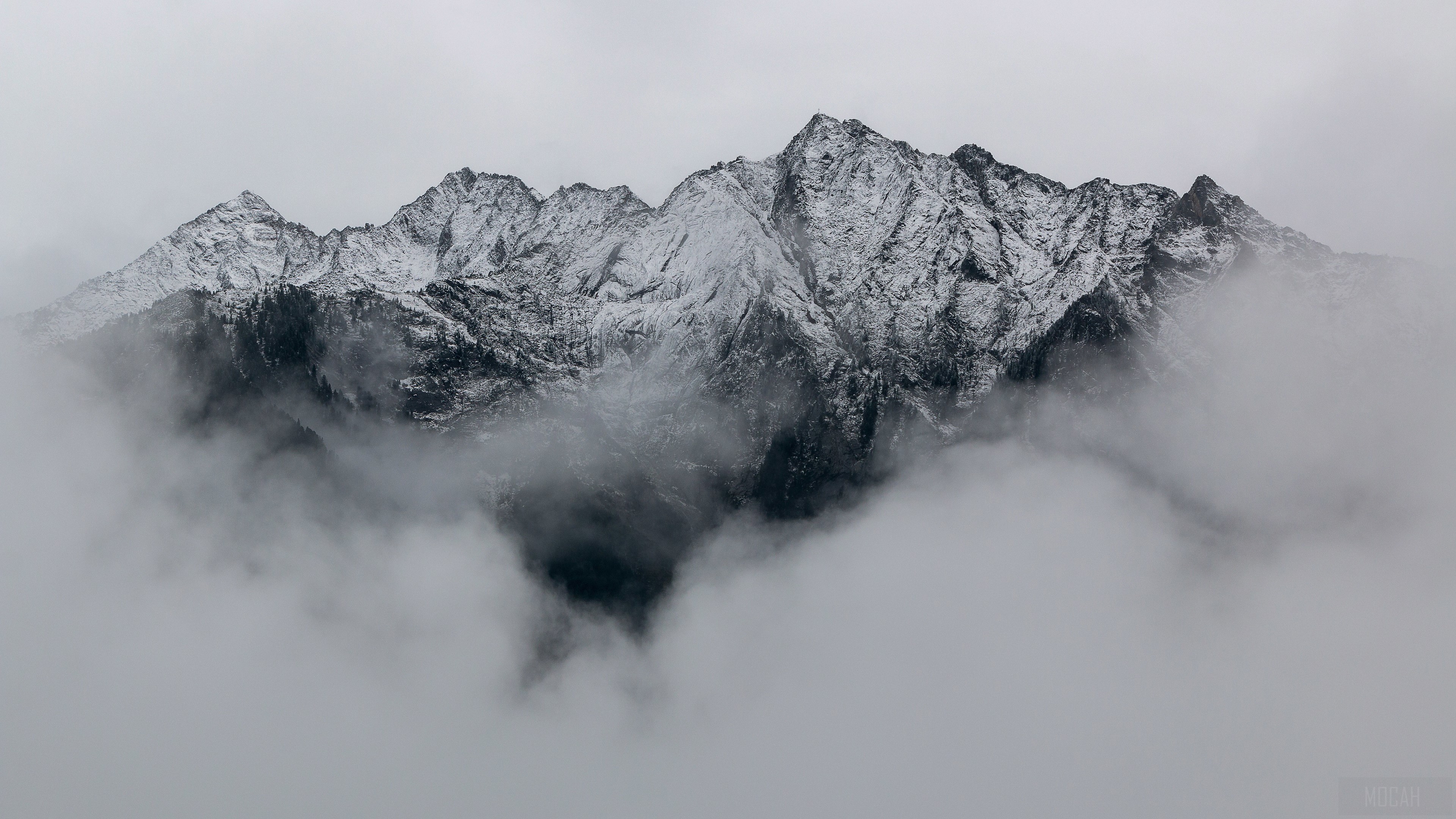 Mountains Covered In Snow HD Wallpaper