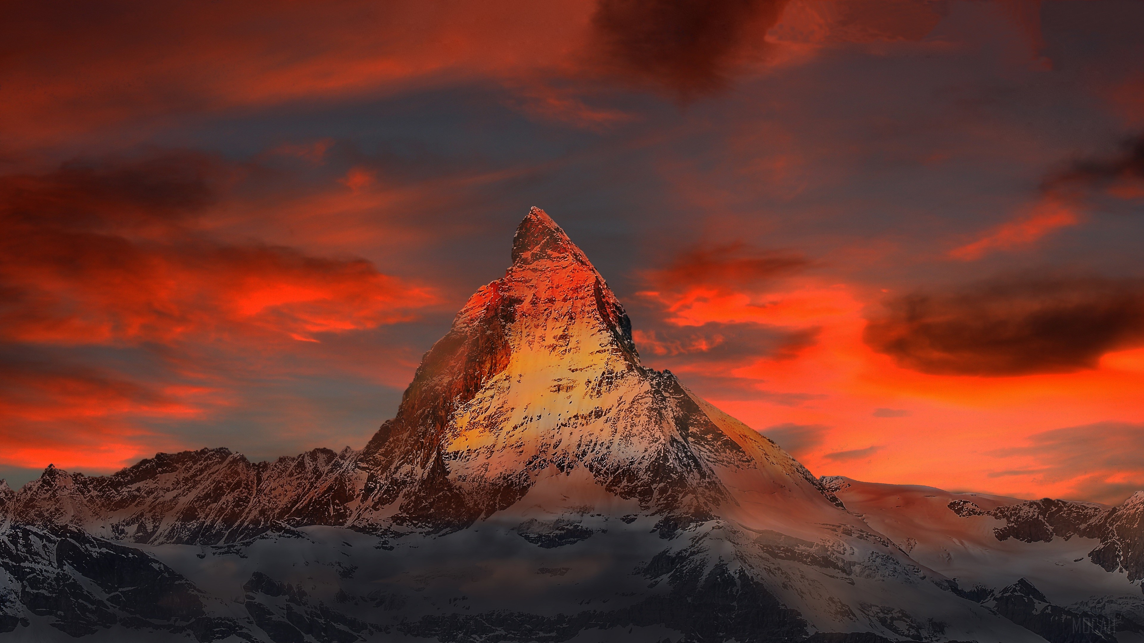 Matterhorn Mountain in Switzerland at Sunset 4K HD Wallpaper