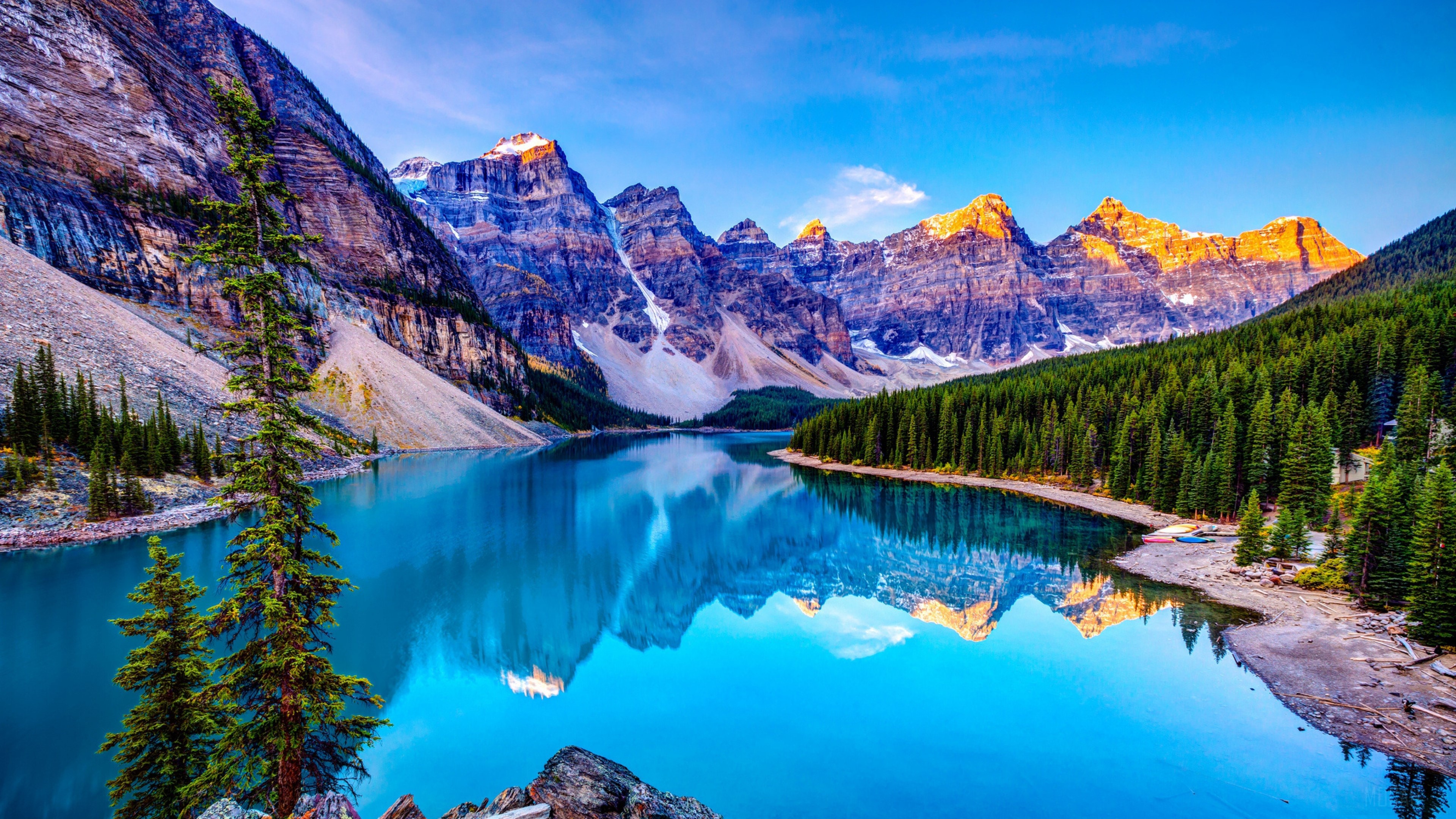 Moraine Lake and Mountains 4K HD Wallpaper