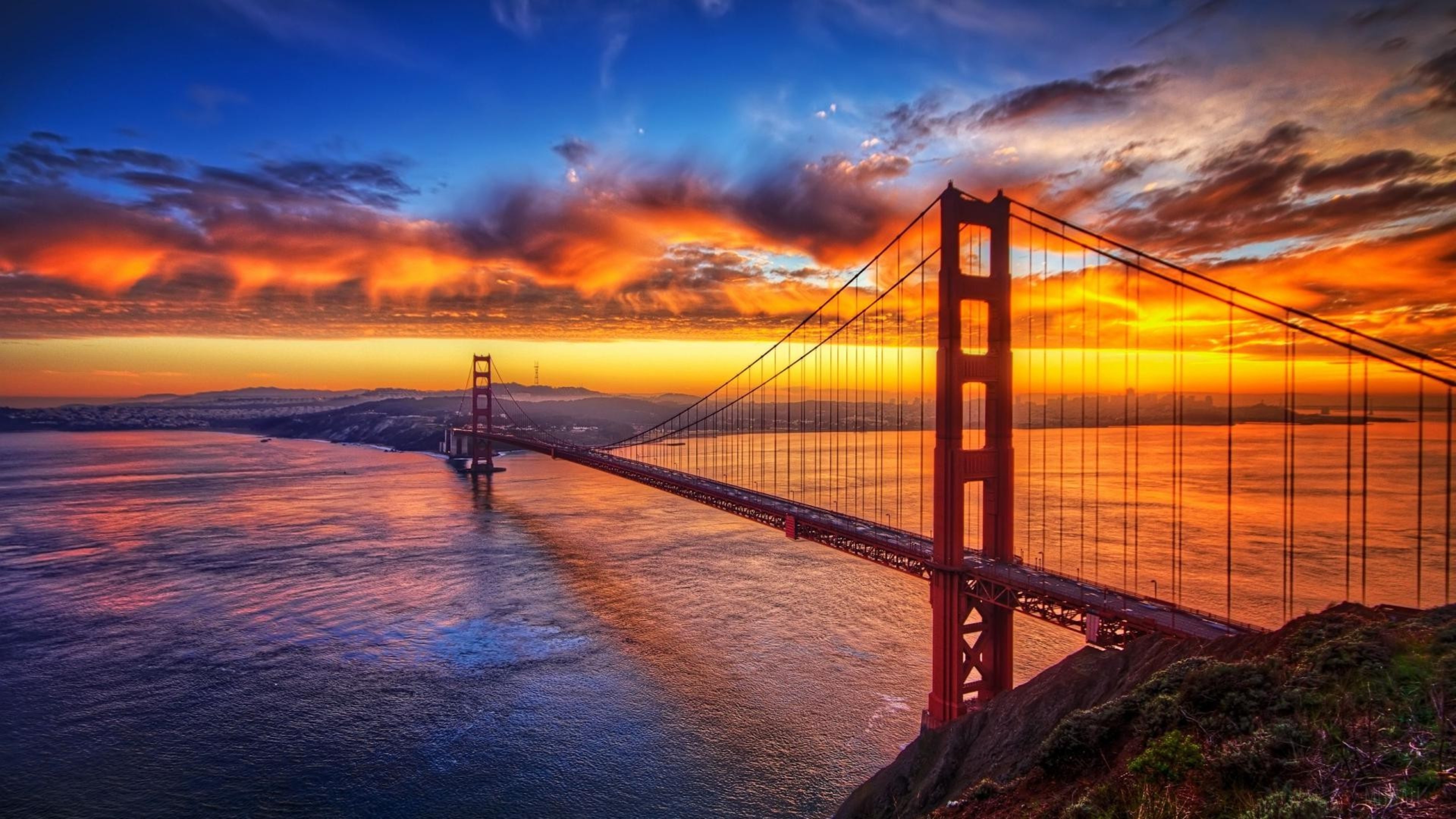 Golden Gate Bridge at Sunset 4K HD Wallpaper