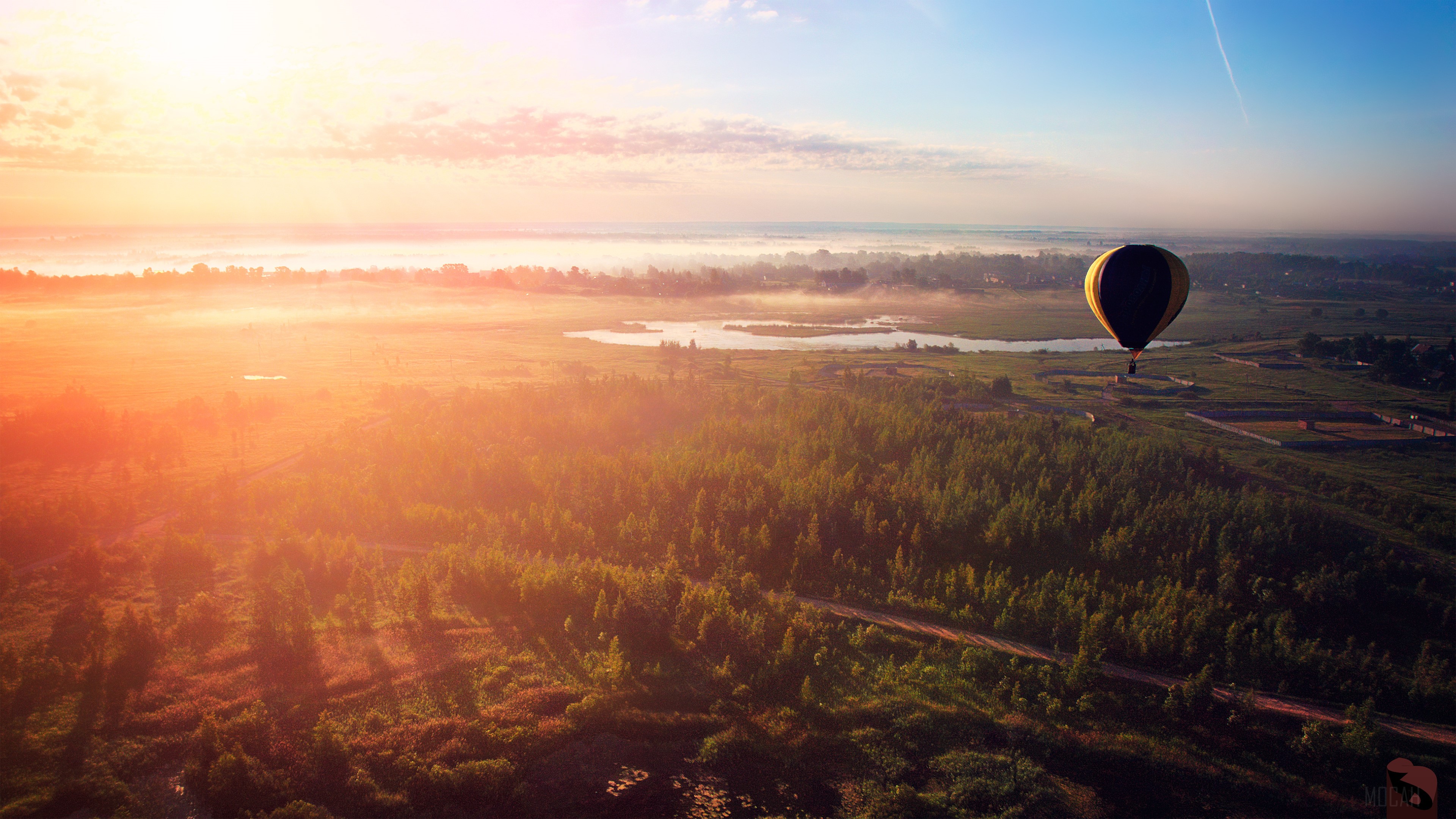 Morning Flight Hot Air Balloon HD Wallpaper
