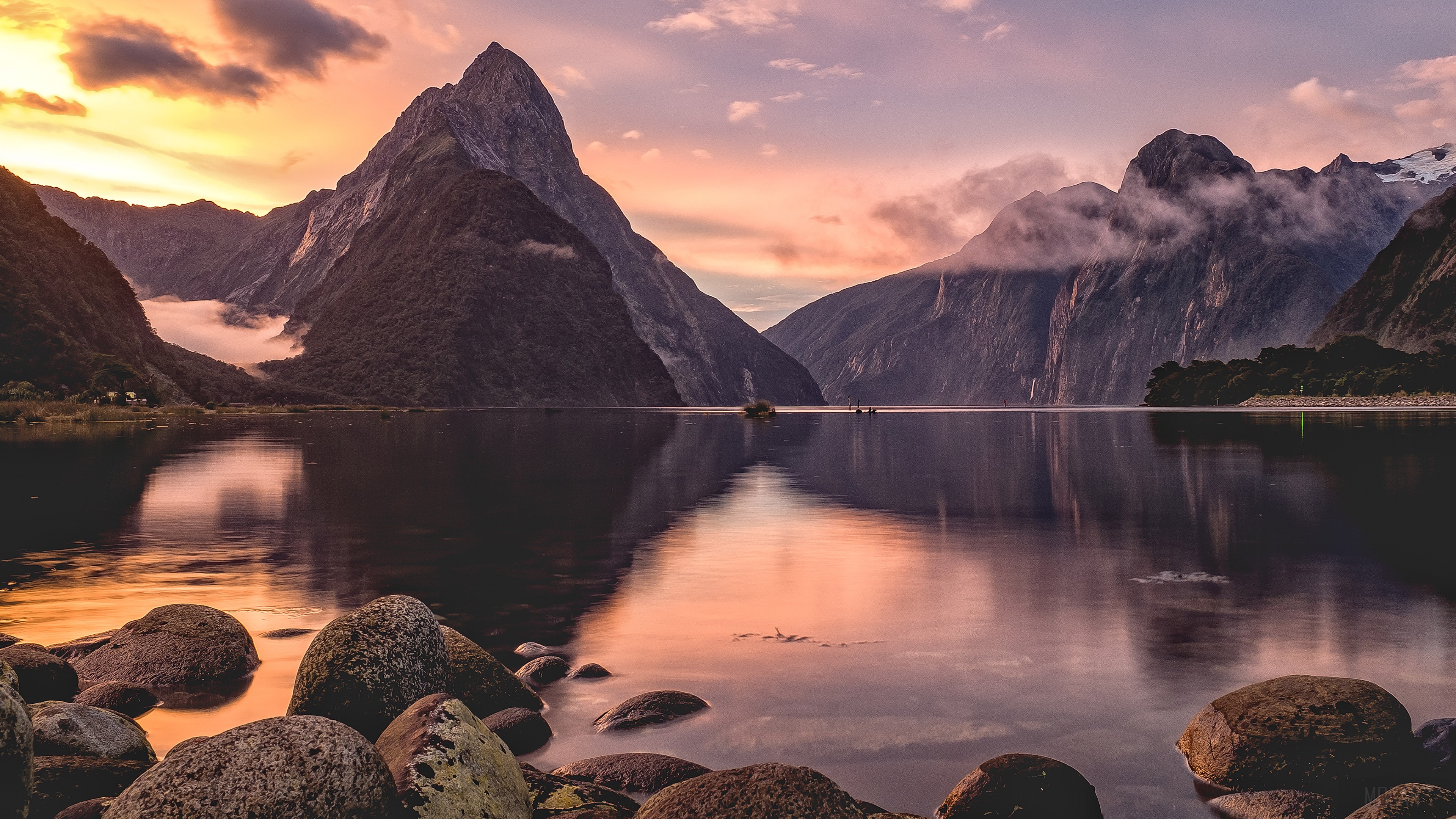 Milford Sound Sunset New Zealand HD Wallpaper
