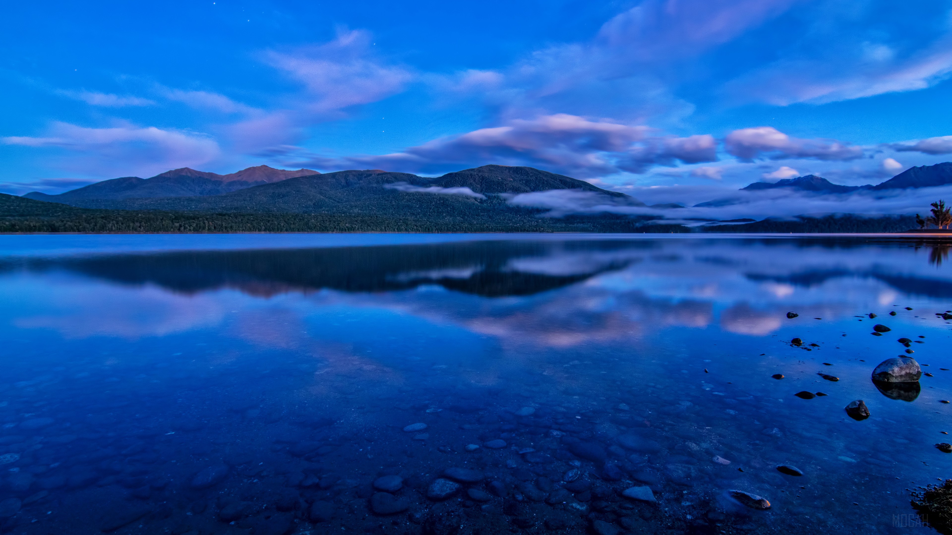 Early Morning Lake and Mountains 4K HD Wallpaper