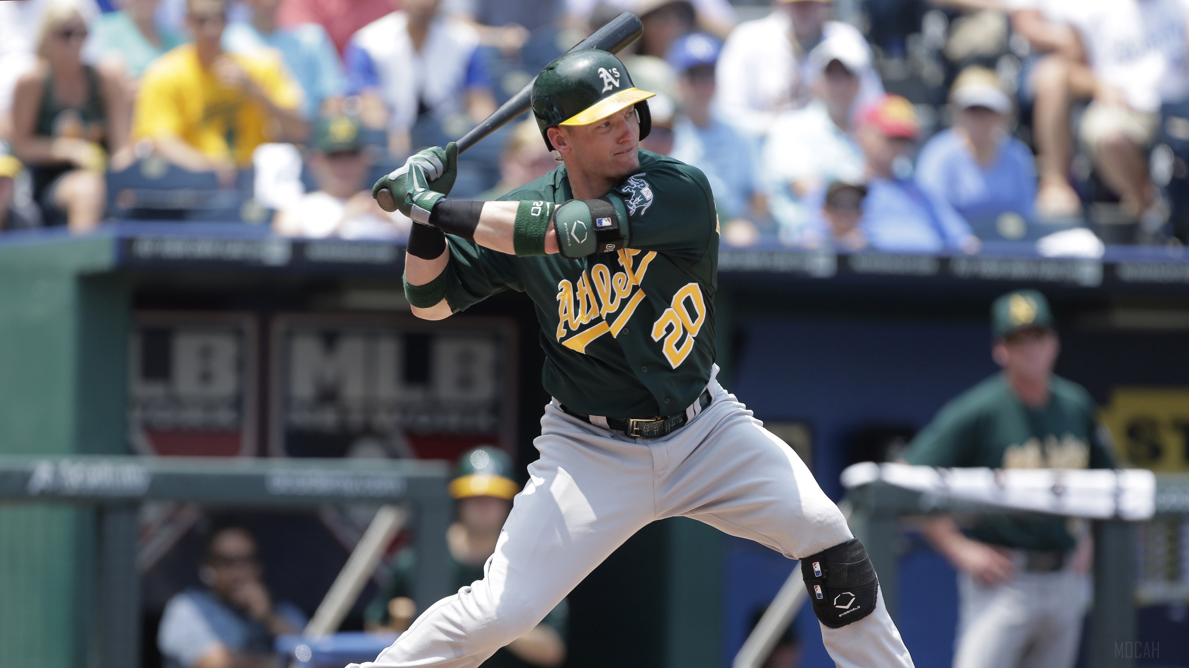 Josh Donaldson batting in Oakland Athletics uniform HD Wallpaper