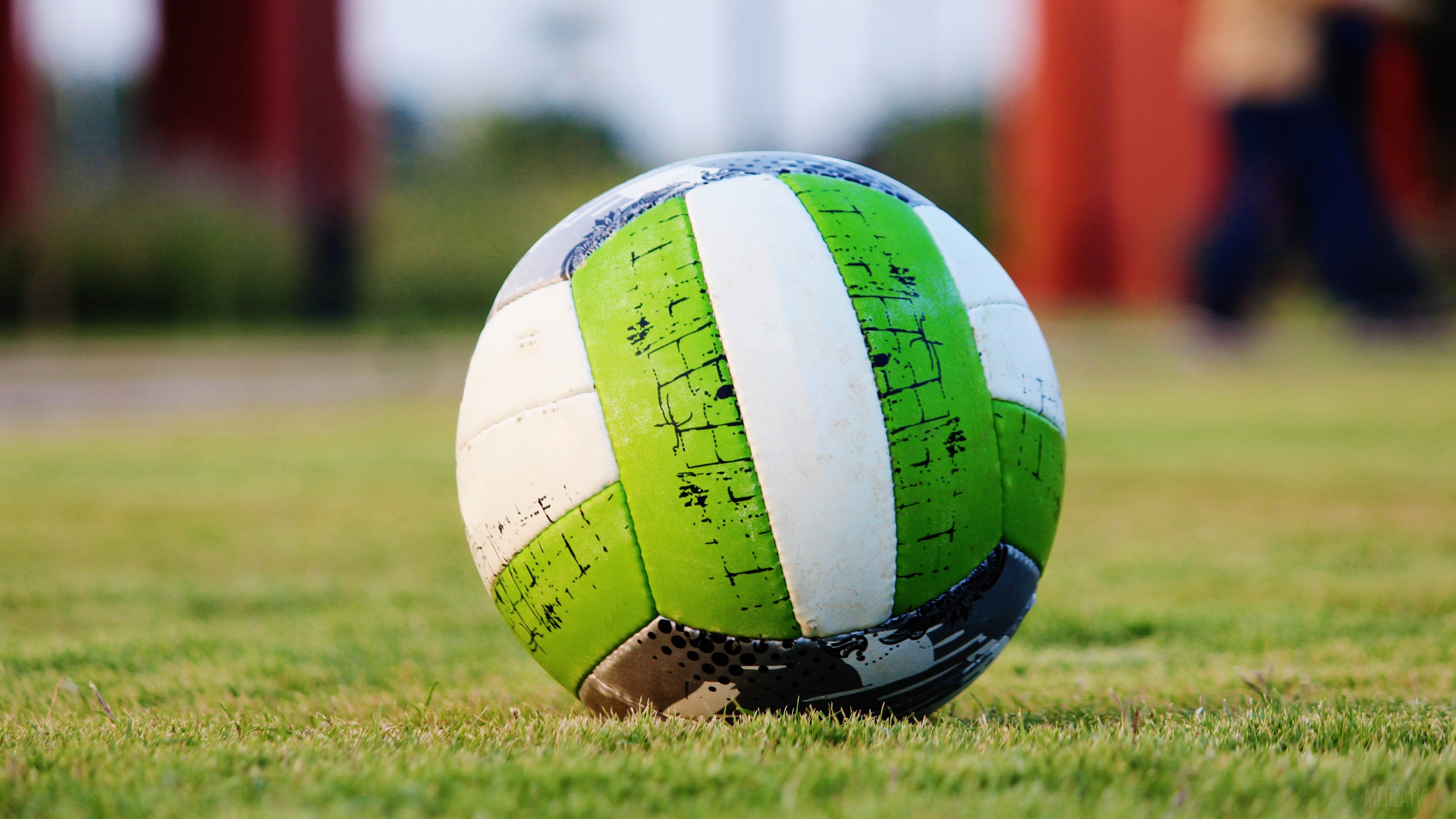 Soccer ball on grass 4K HD Wallpaper