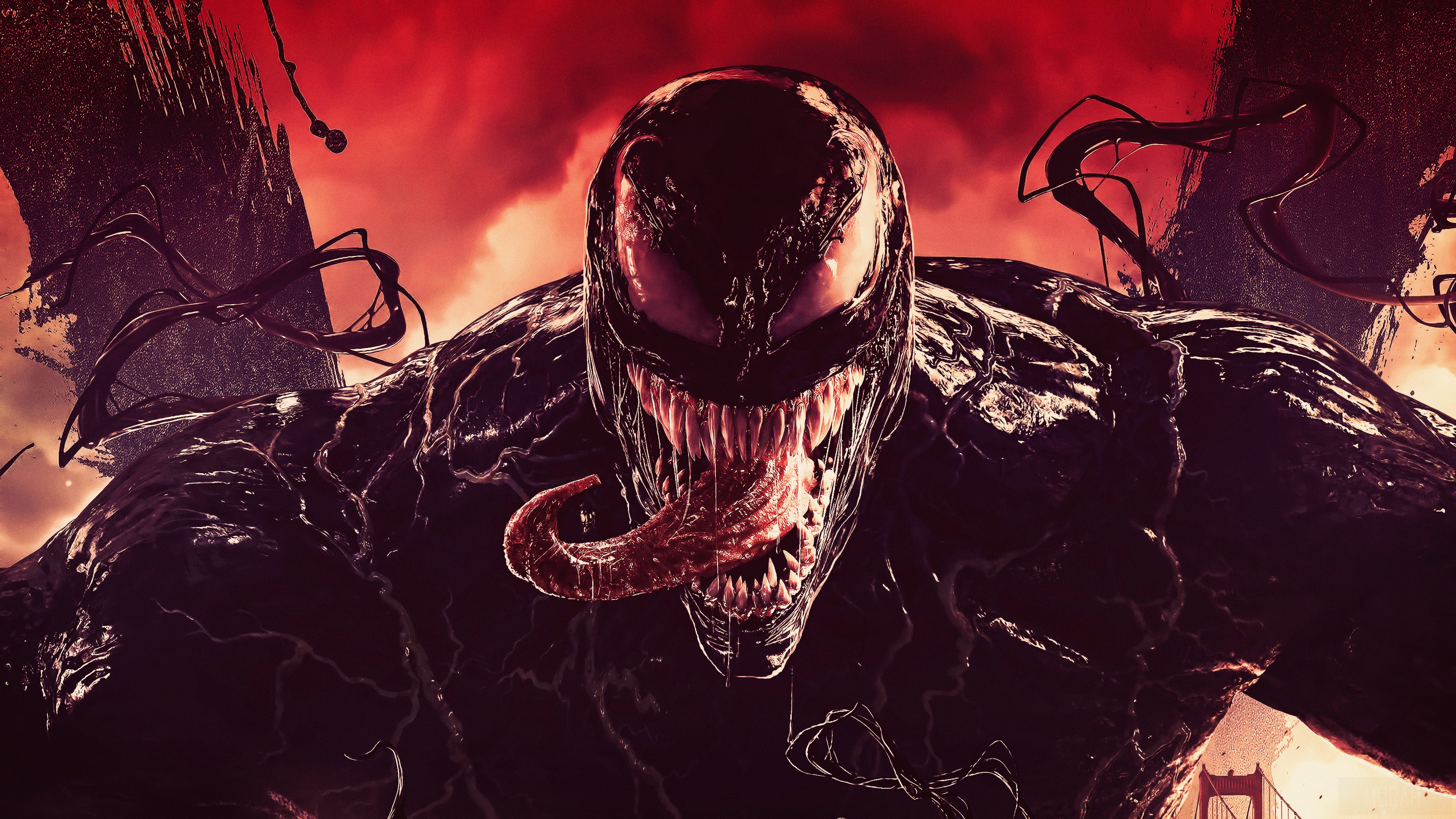 Venom with tongue out 4K HD Wallpaper