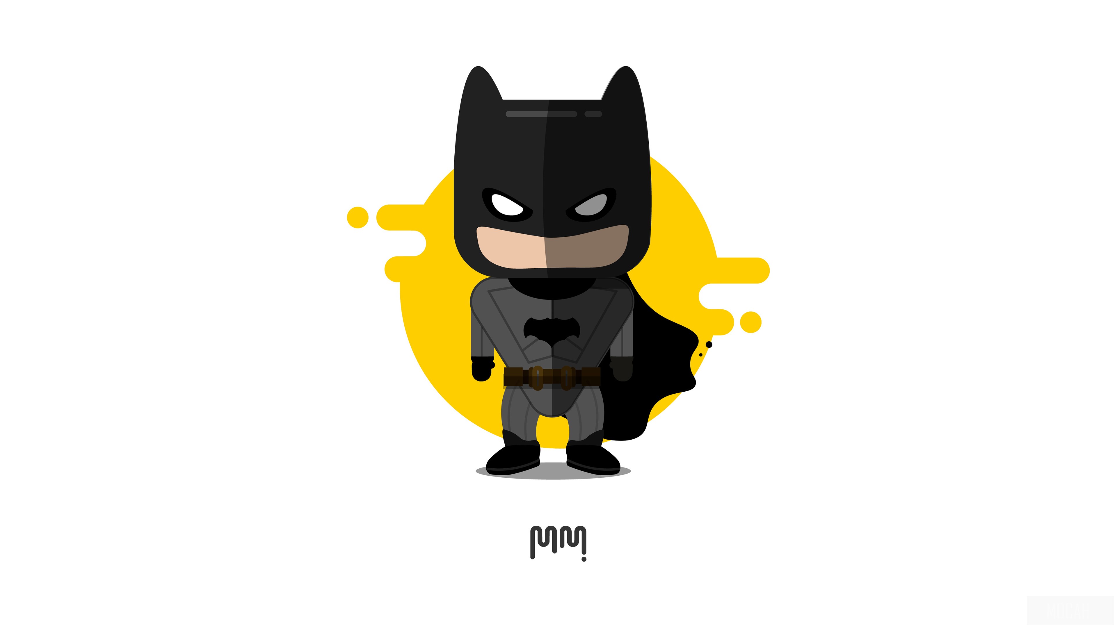 Cute Minimalist Batman 4K HD Wallpaper